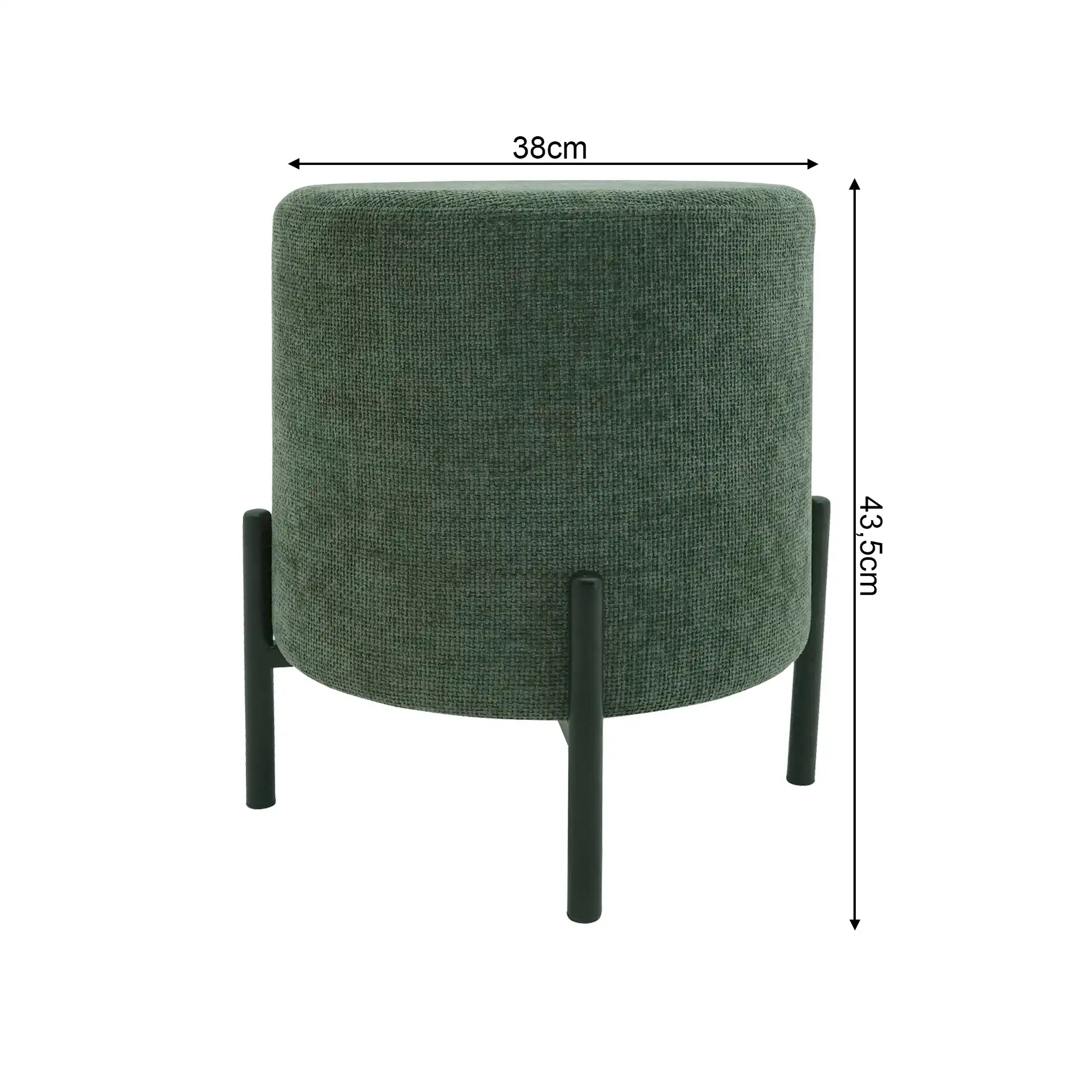 Daikon - Pouf sgabello tondo verde scuro in stile moderno - Image 8
