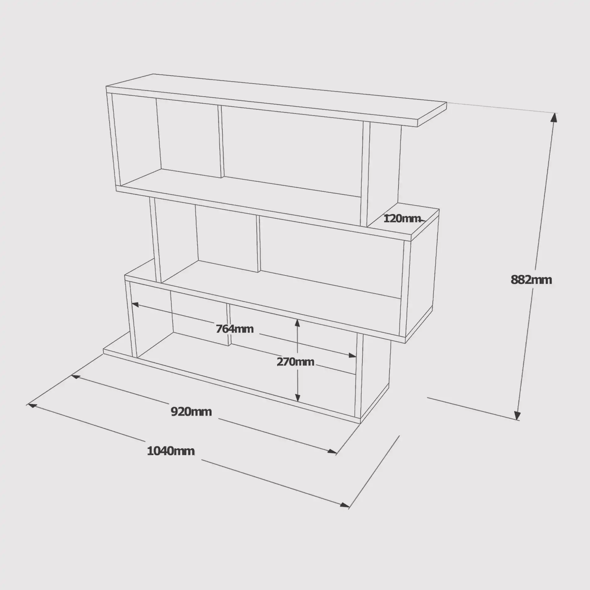 Dalrae - Scaffale pensile con 3 vani in stile moderno - Image 5