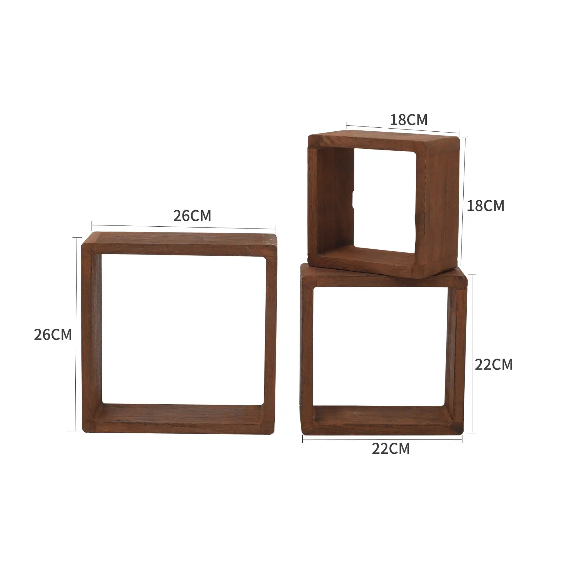 Dicentra - Set di 3 mensole quadrate design in legno - Image 5