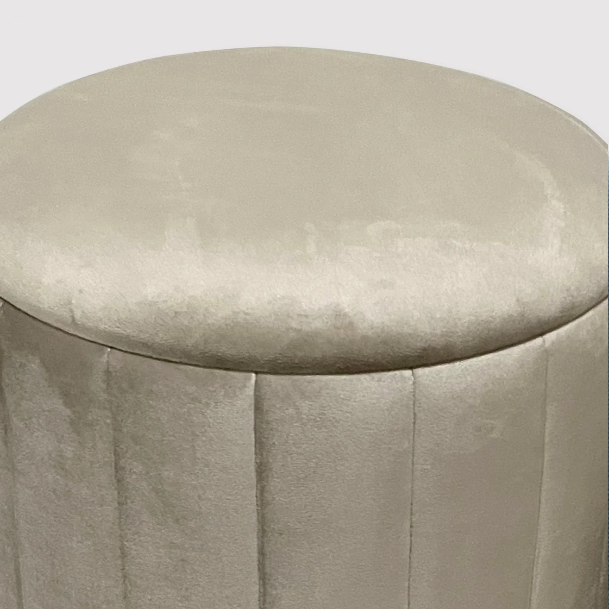 Entelea - Set di 2 pouf beige in velluto con contenitore - Image 7
