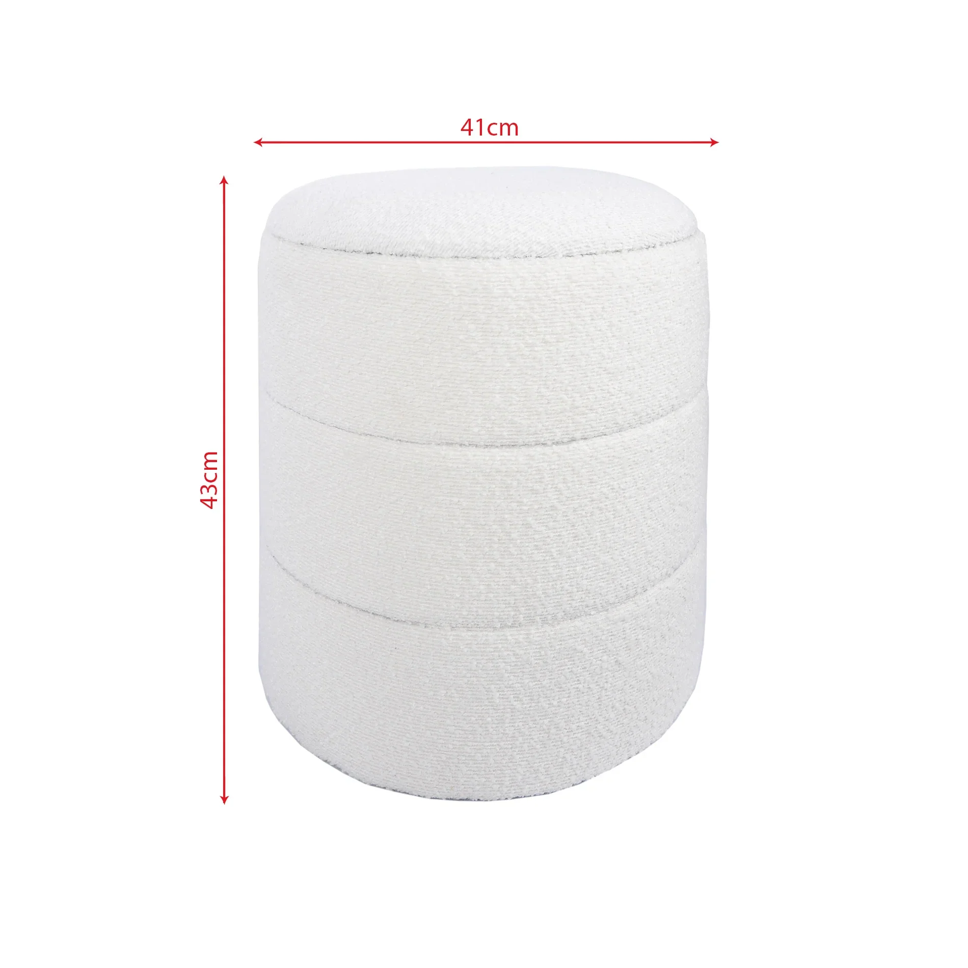 Enula - Pouf bianco rotondo con contenitore - Image 8