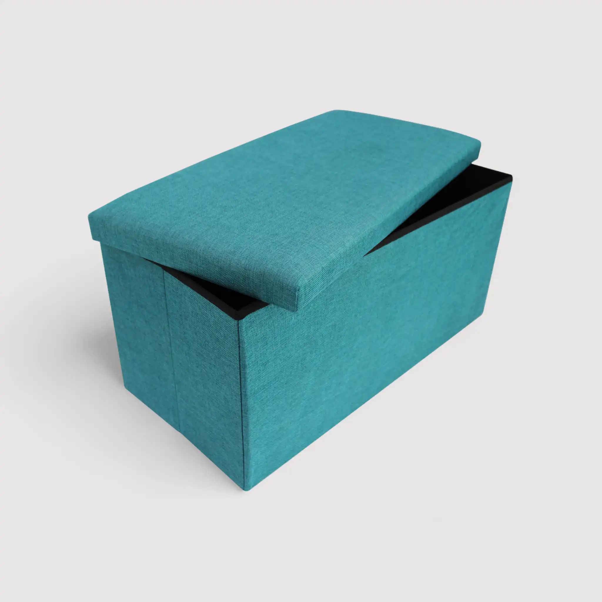 Eringio - Pouf portaoggetti rettangolare azzurro turchese - Image 4