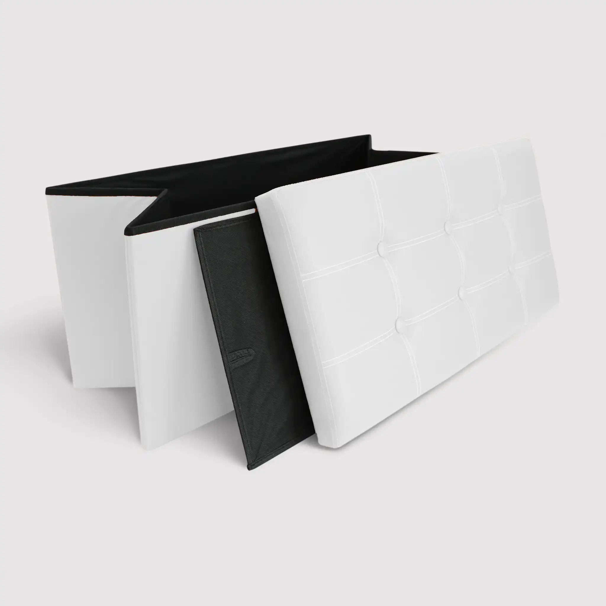 Euforbia - Pouf lungo bianco contenitore e imbottito - Image 3