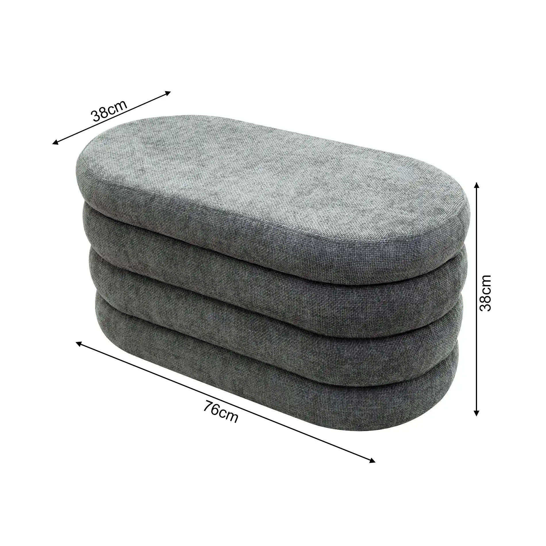 Fagus - Pouf baule ovale grigio in stile moderno - Image 10