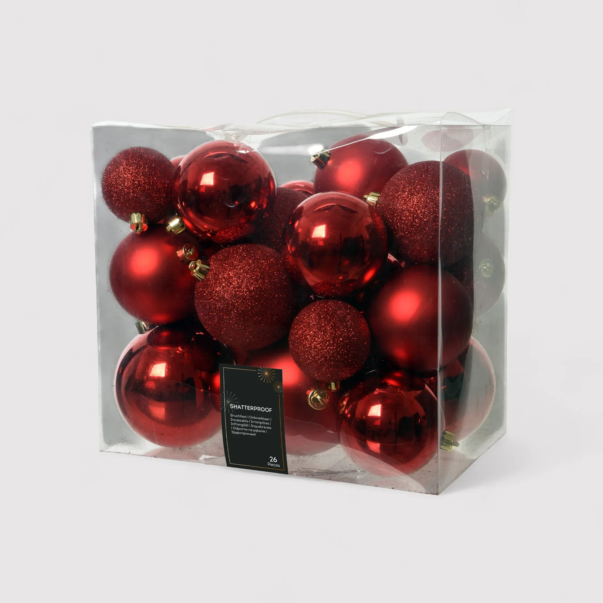 Fakra - 26 sfere natalizie rosse per decorazione albero - Image 6