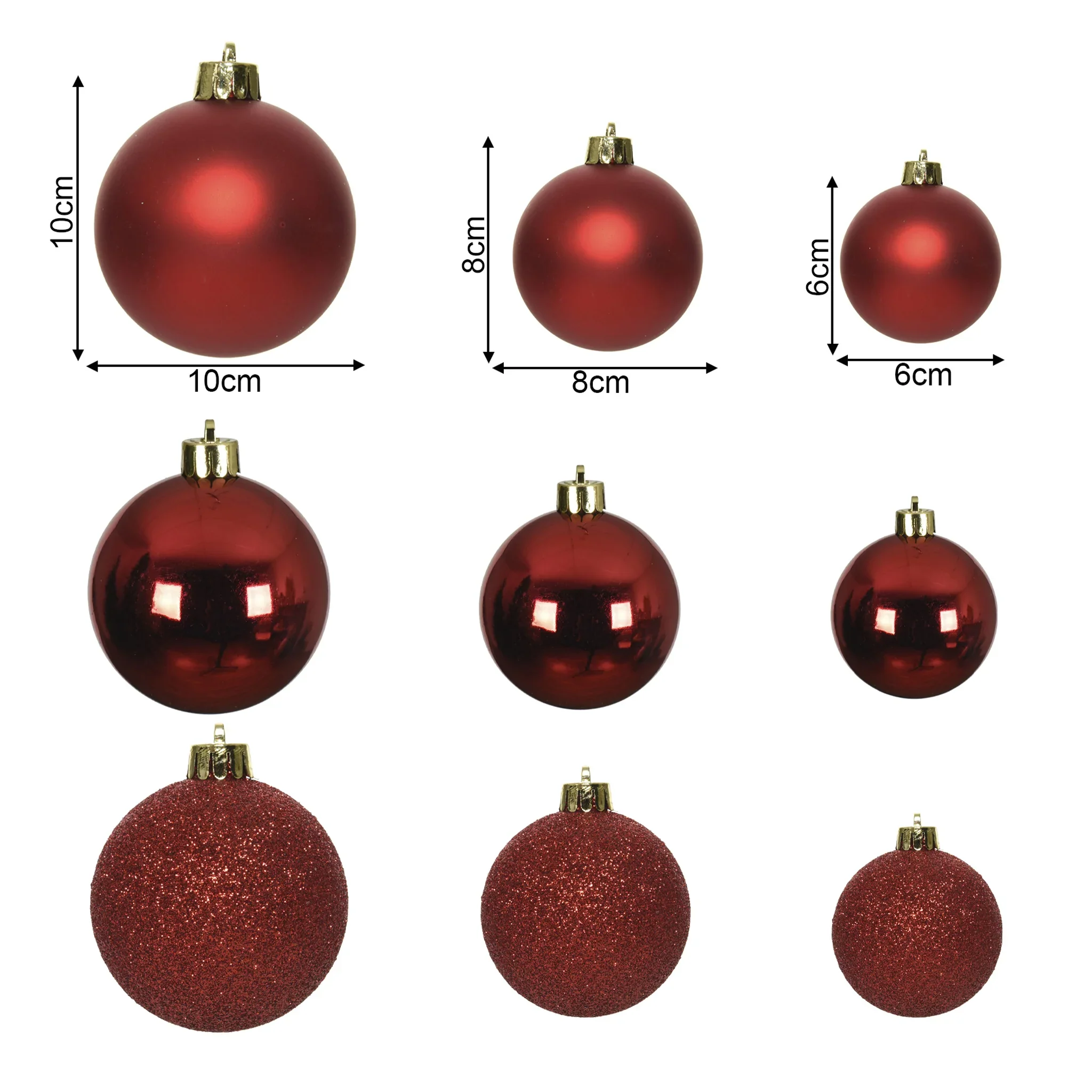 Fakra - 26 sfere natalizie rosse per decorazione albero - Image 7