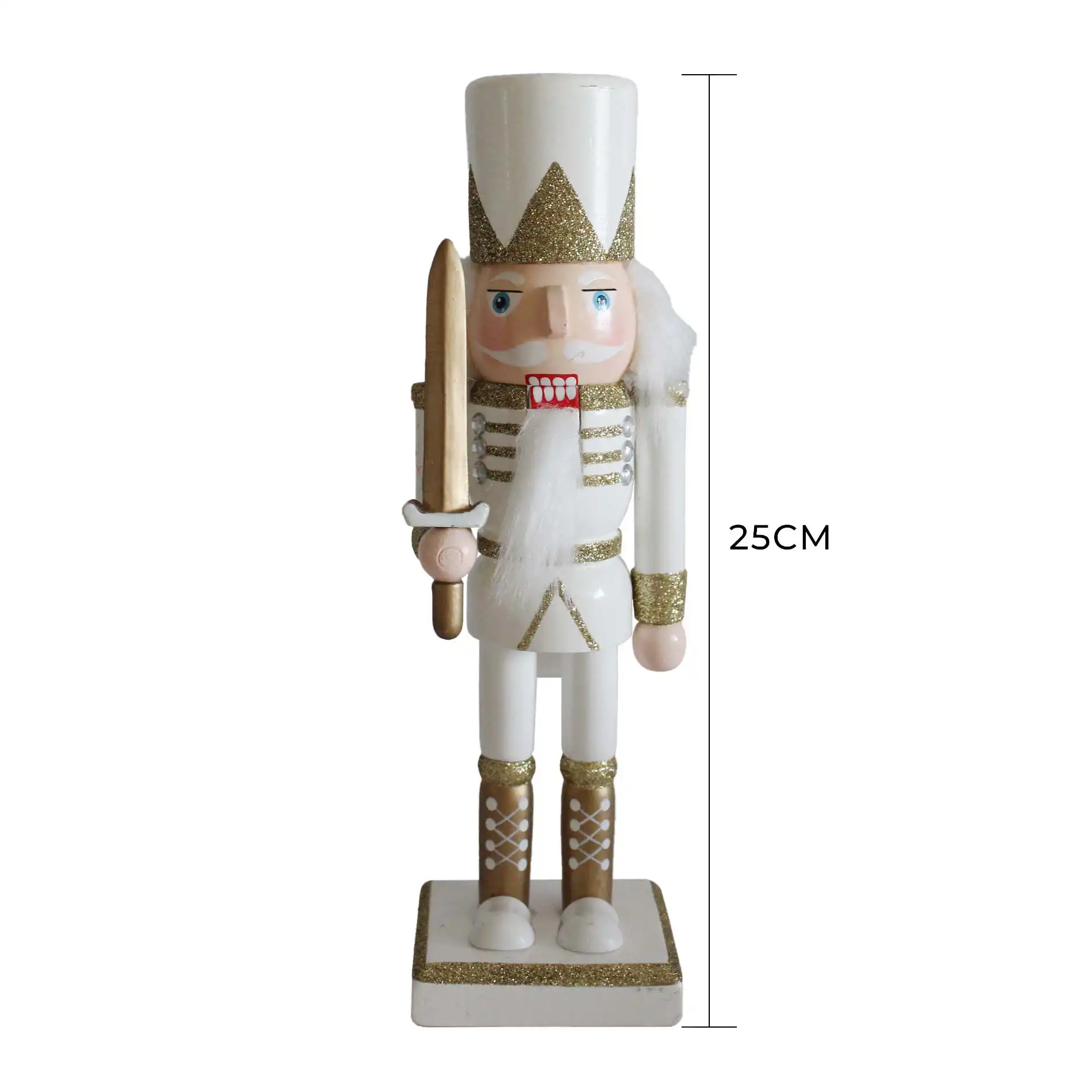 Felicia - Schiaccianoci di Natale in legno bianco e oro - Image 4