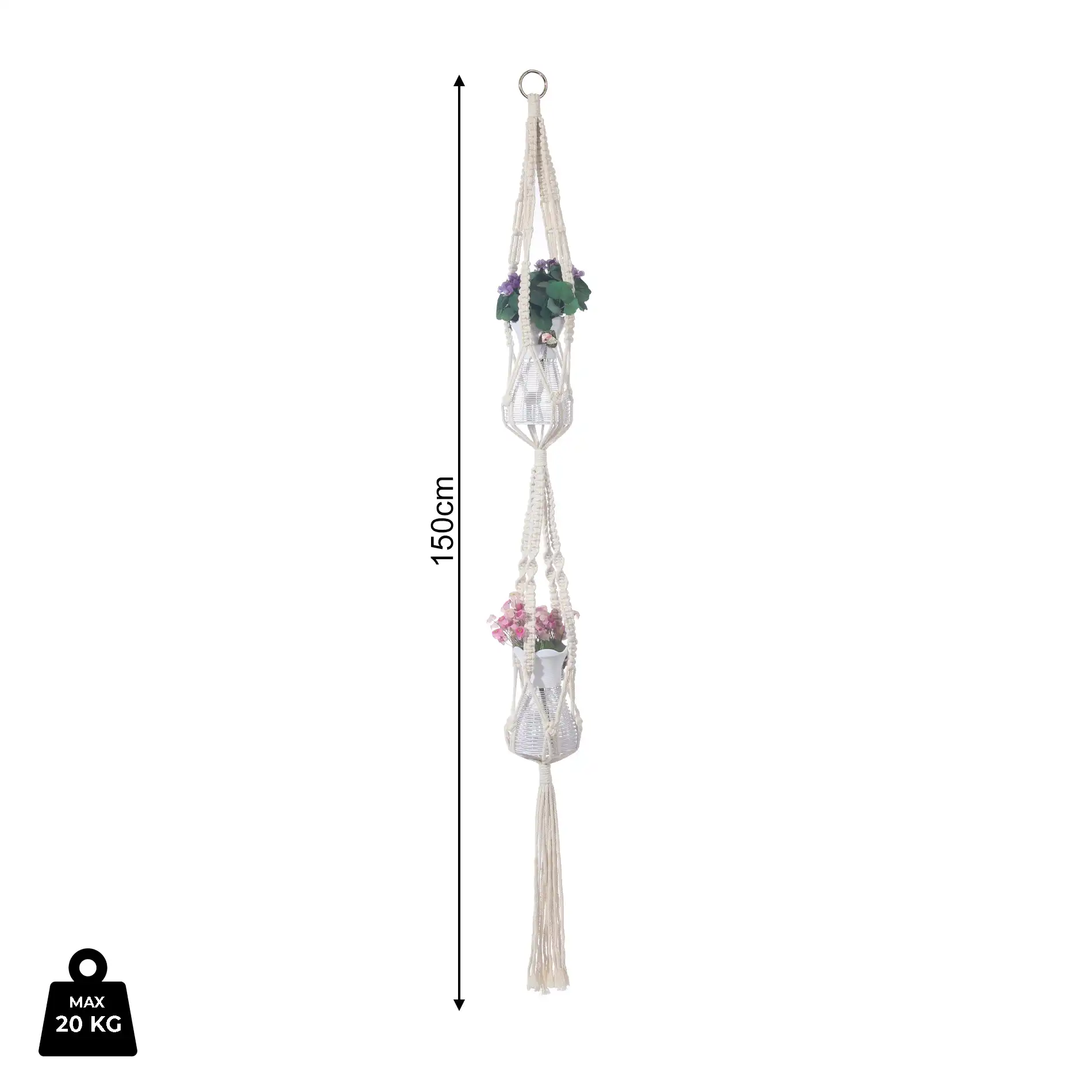 Filodentro - Fioriera pensile beige per 2 vasi H 150 cm - Image 6