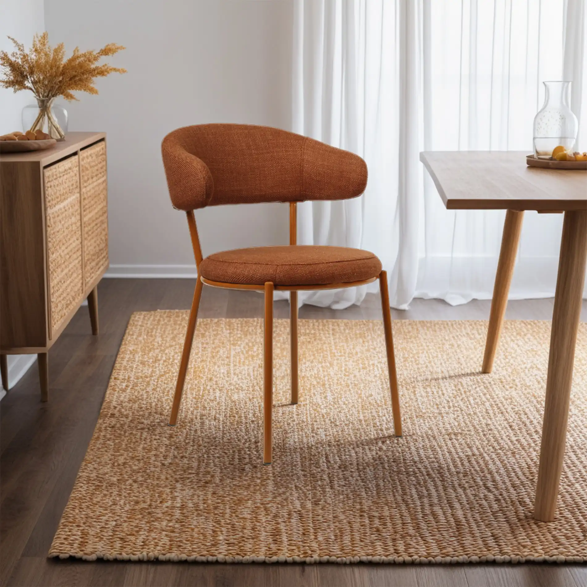 Frenj - Set 2 sedie eleganti arancione scuro in stile moderno - Image 10