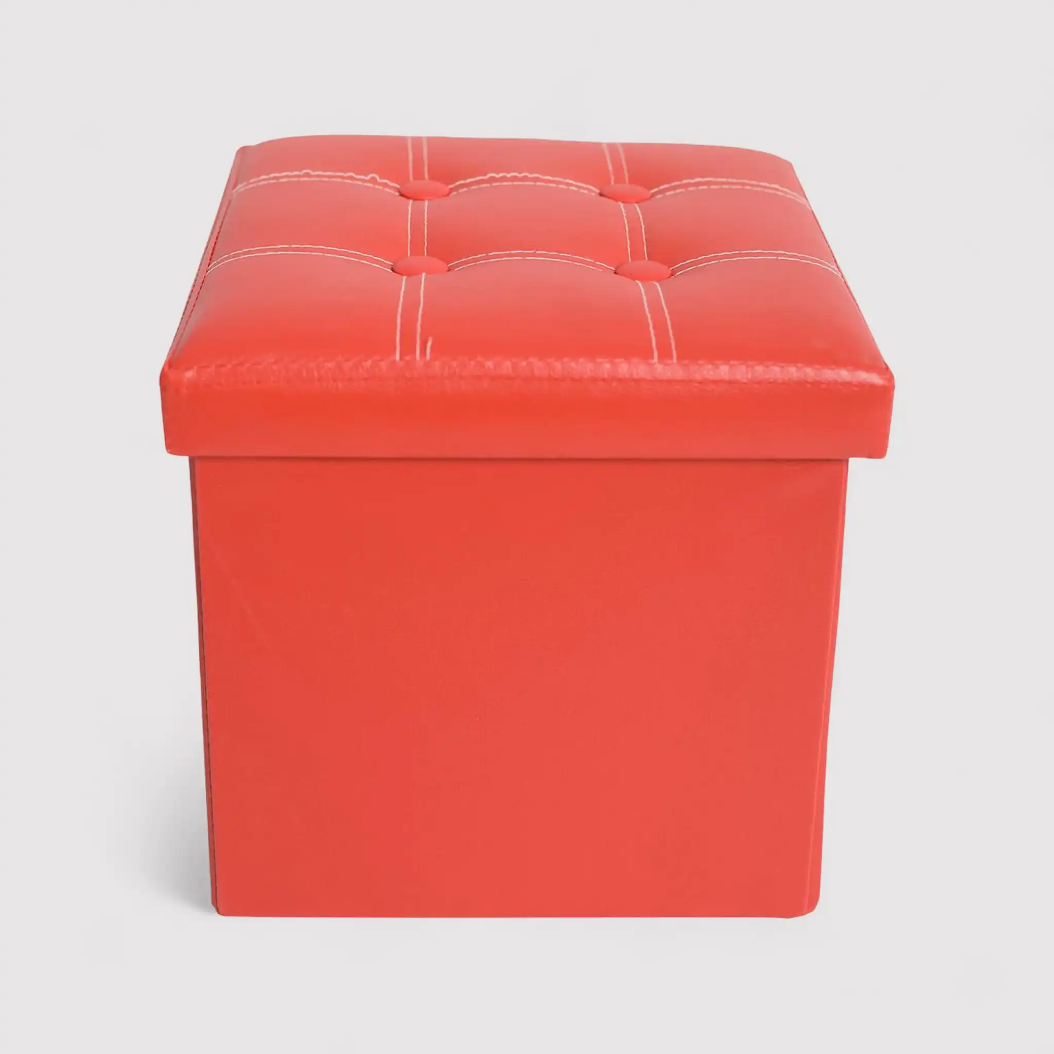 Gaura - Pouf rosso contenitore imbottito a forma di cubo - Image 3