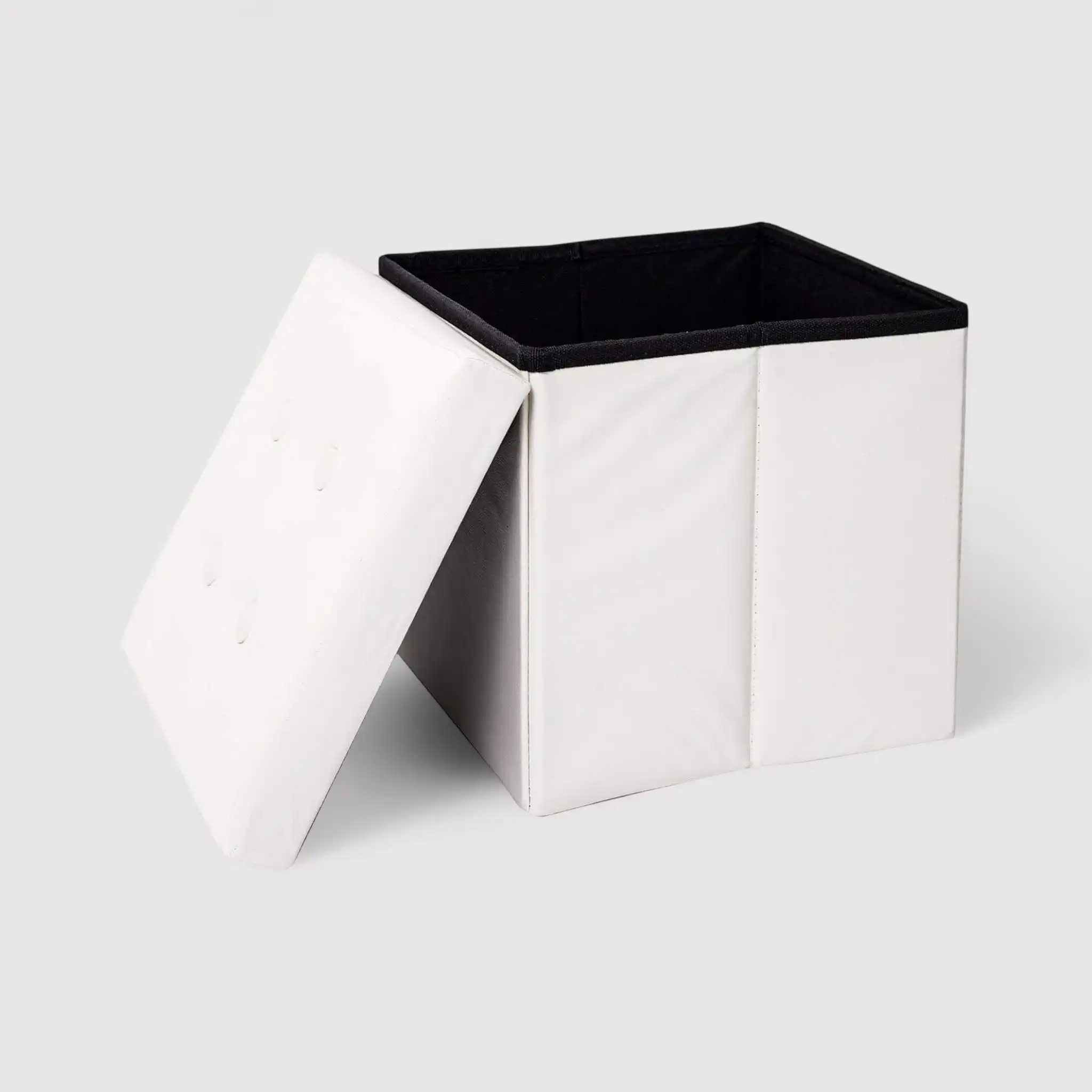 Gelsomino - Pouf bianco contenitore per salotto - Image 3