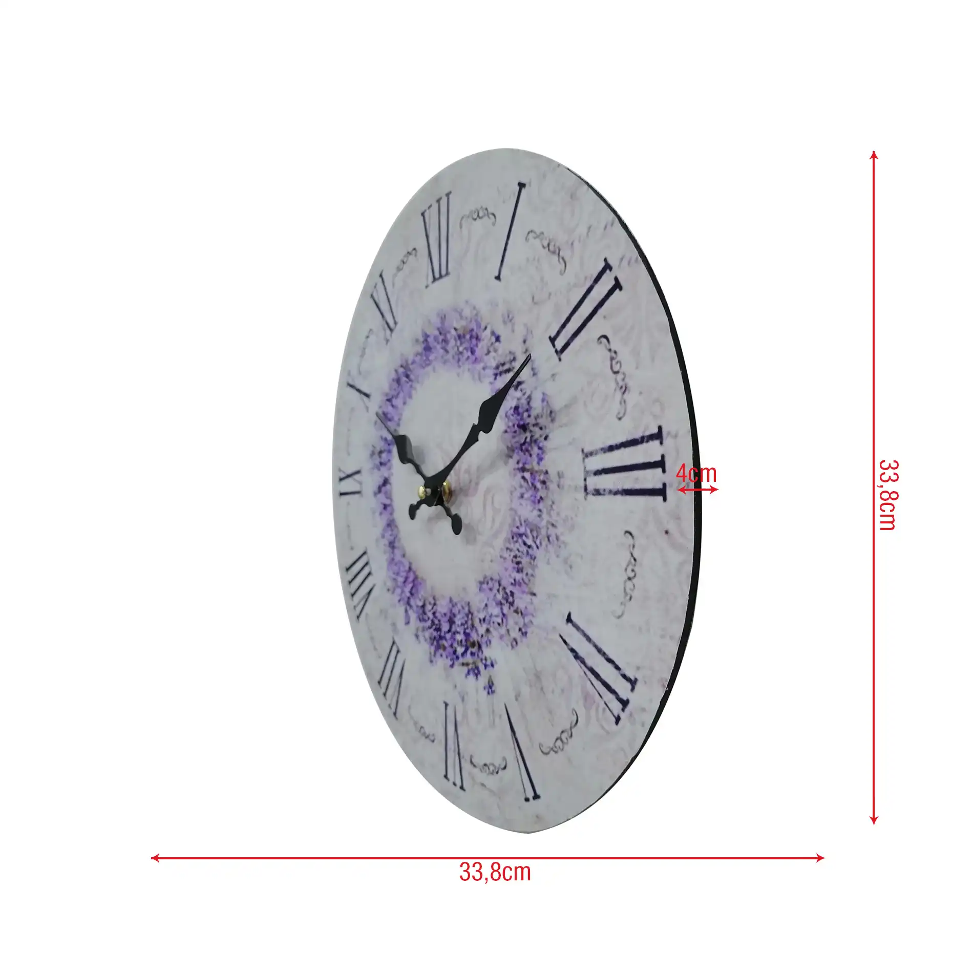 Girardina - Orologio da parete con motivo floreale viola - Image 5