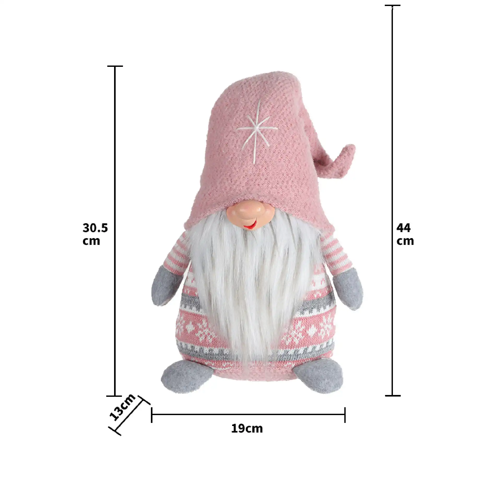 Gnomo di Natale rosa fermaporta e decorativo - Image 4