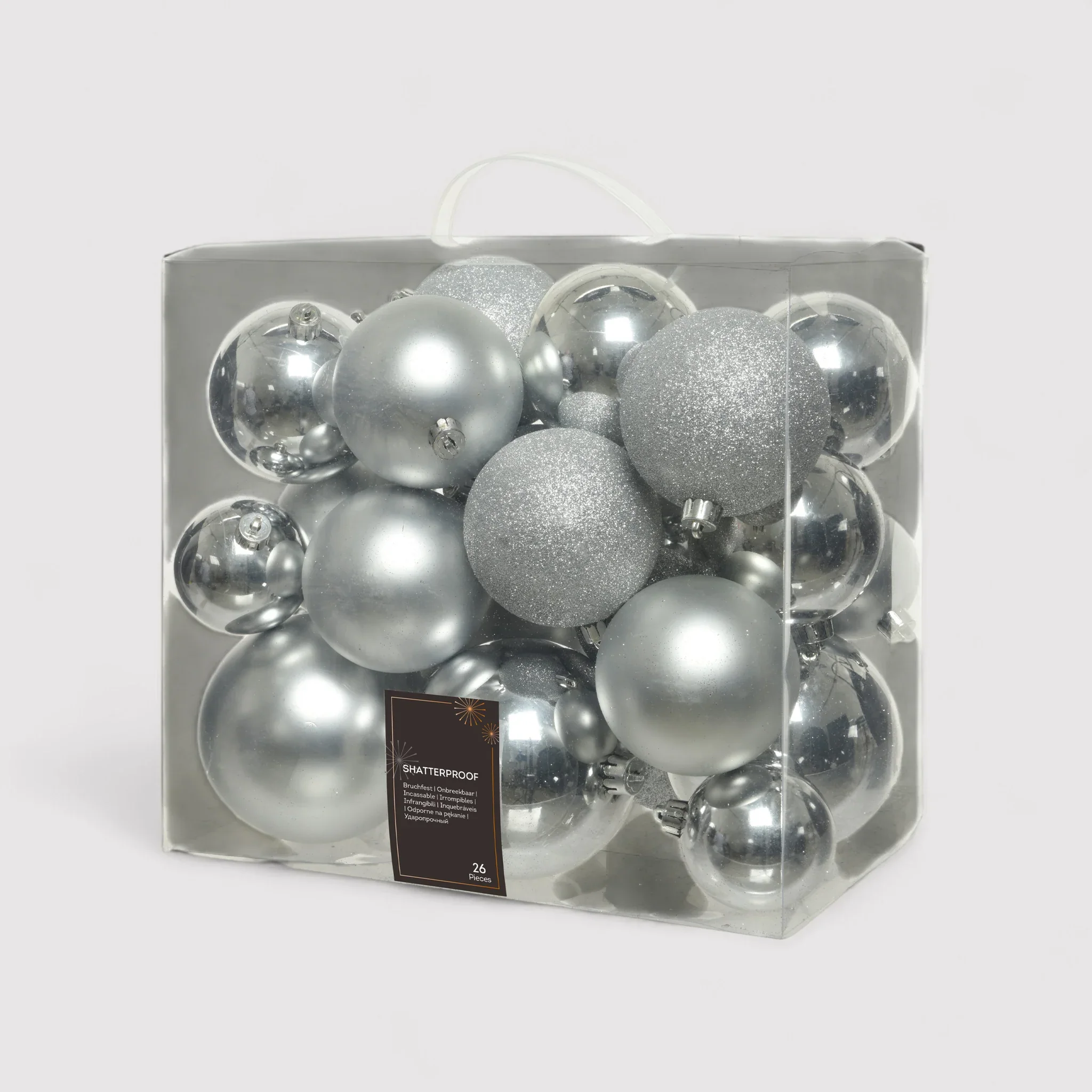Hanzal - 26 palline di Natale grigio argentato in stile classico - Image 6