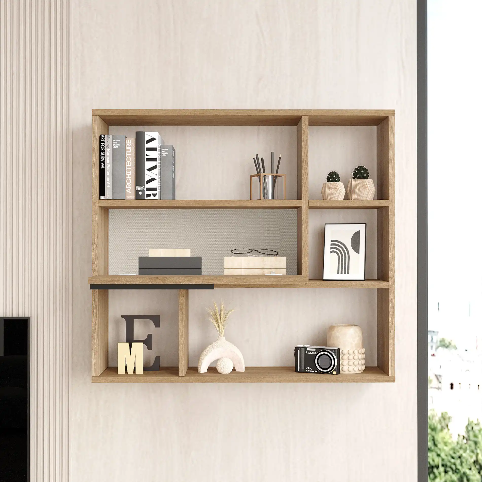 Harad - Scaffale a muro per libri con 6 scomparti - Image 7