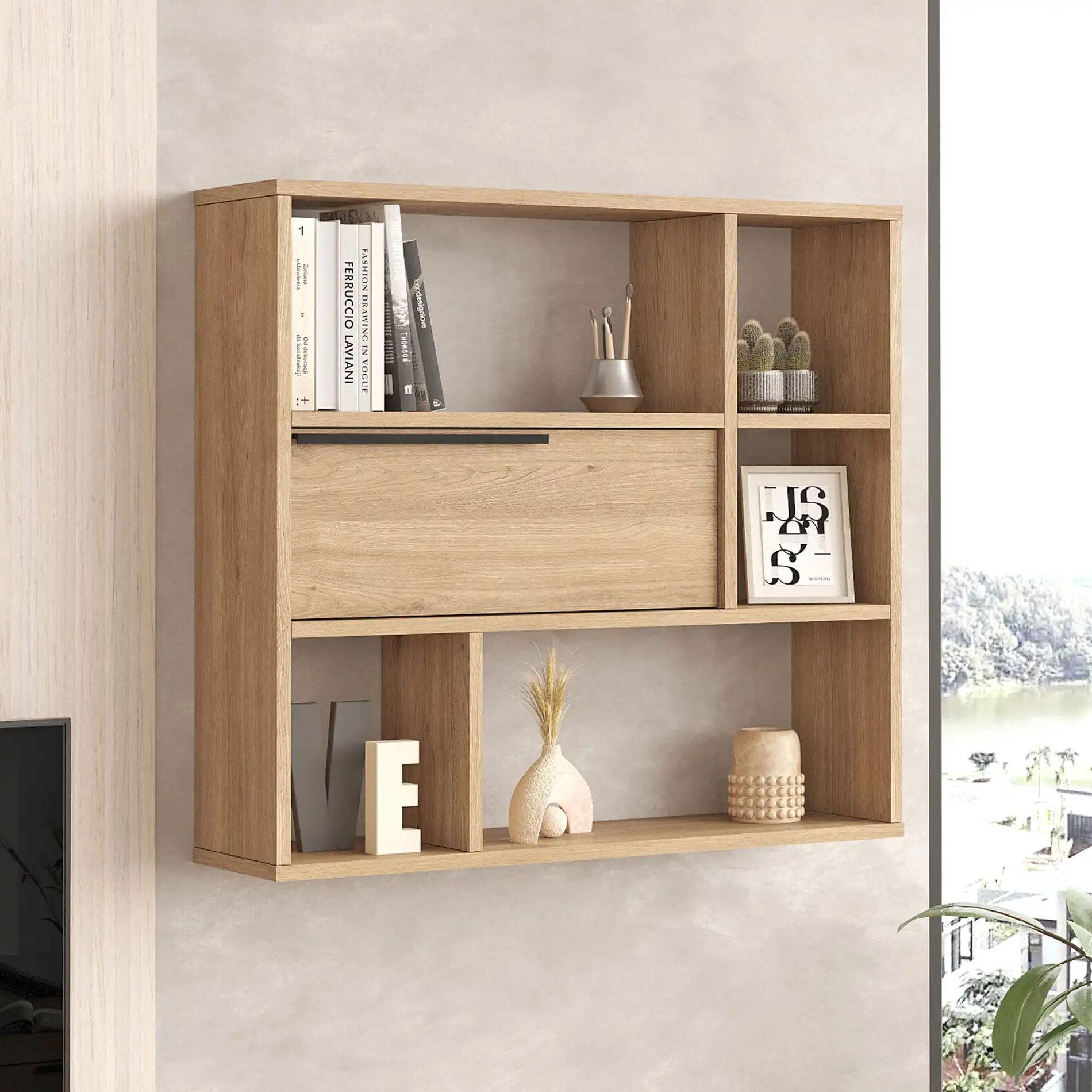 Harad - Scaffale a muro per libri con 6 scomparti - Image 8