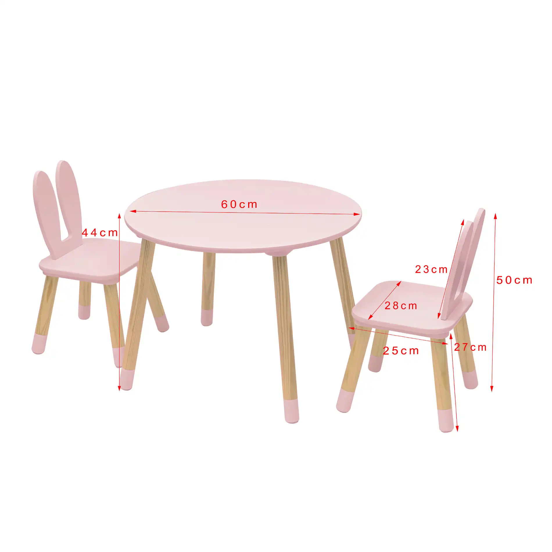 Hely - Set tavolino e 2 seggiole rosa per bambini - Image 8