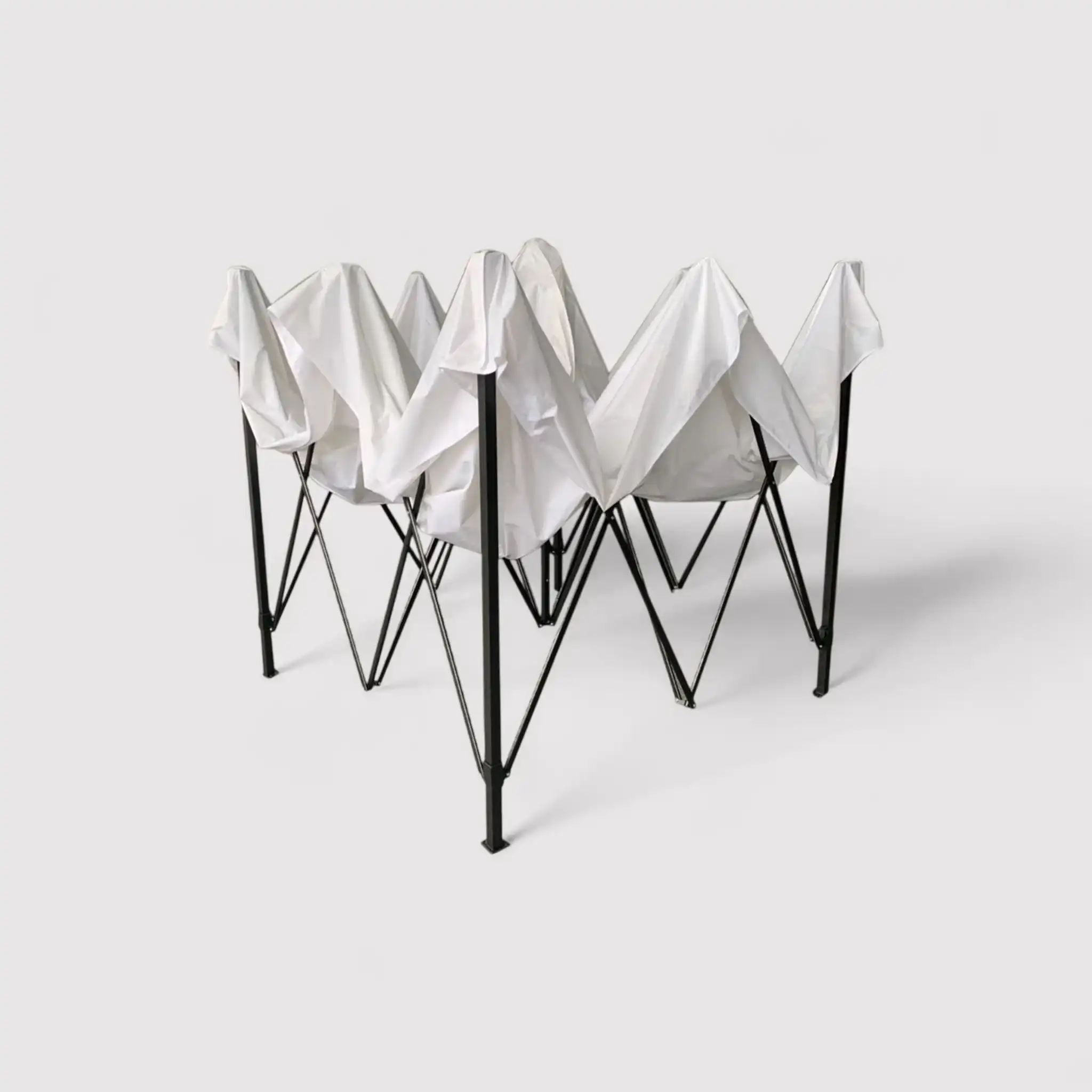 Ilatro - Gazebo pieghevole 3x3 bianco con telo impermeabile - Image 4