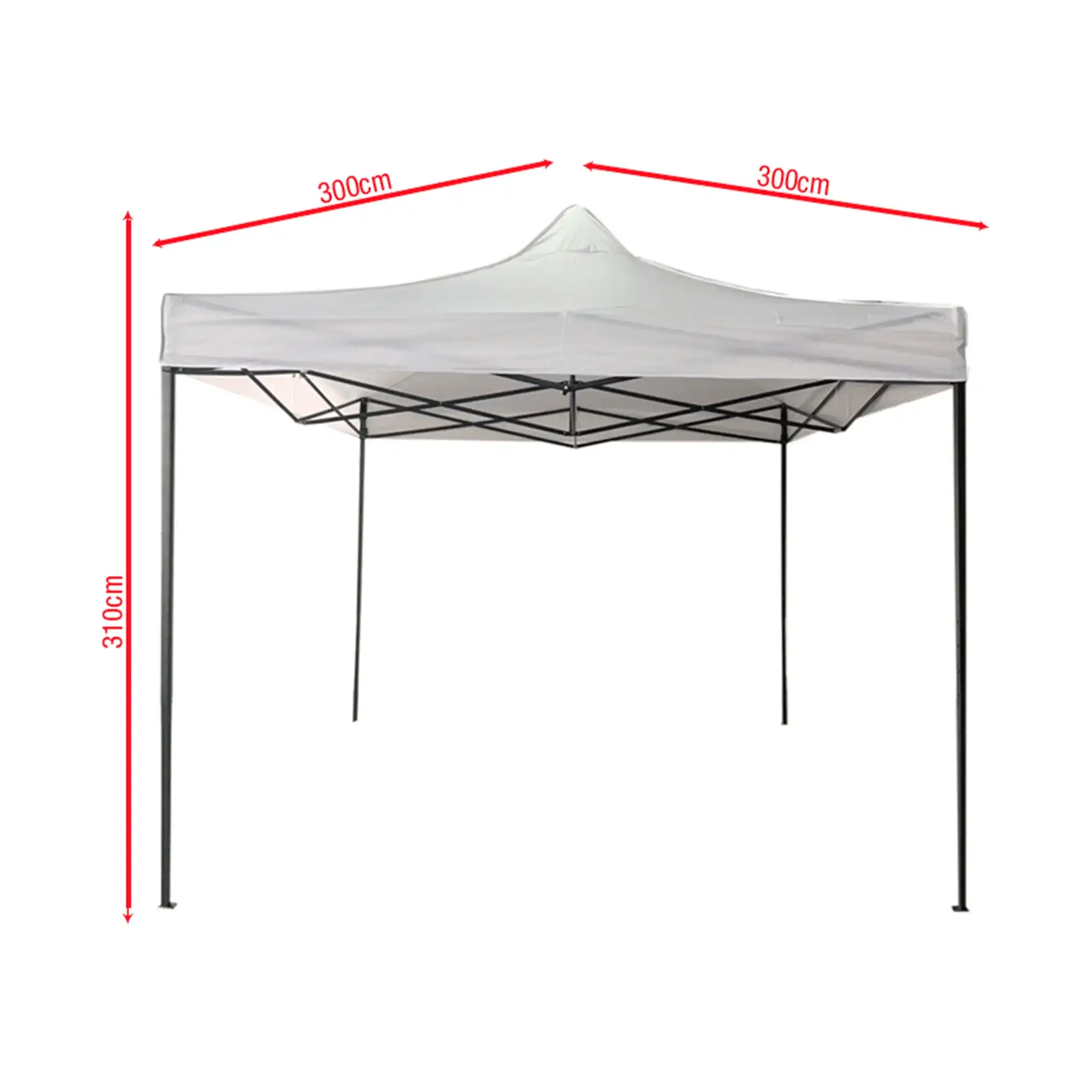 Ilatro - Gazebo pieghevole 3x3 bianco con telo impermeabile - Image 5