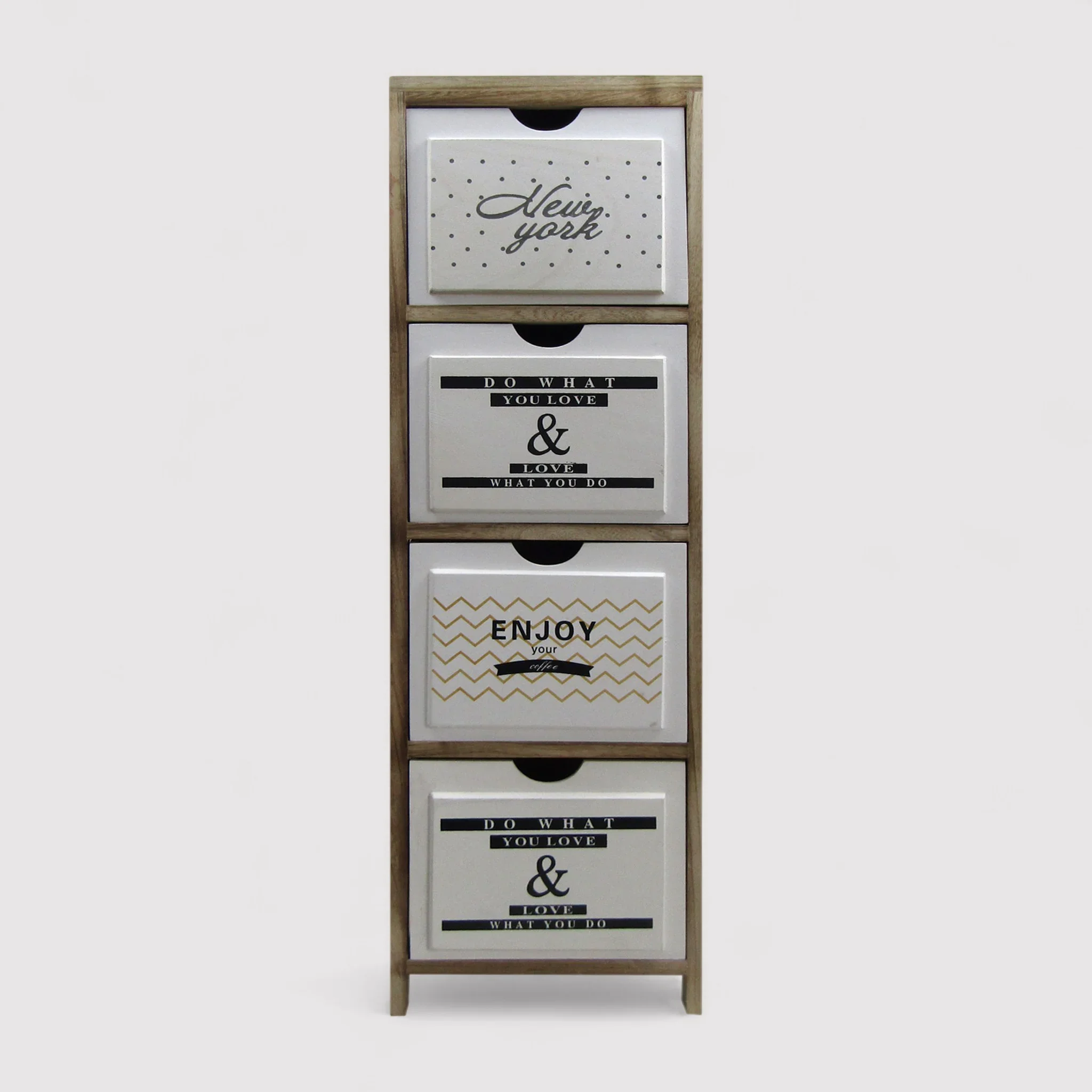Ilex - Mobile settimino con 4 cassetti bianchi con stampe - Image 3