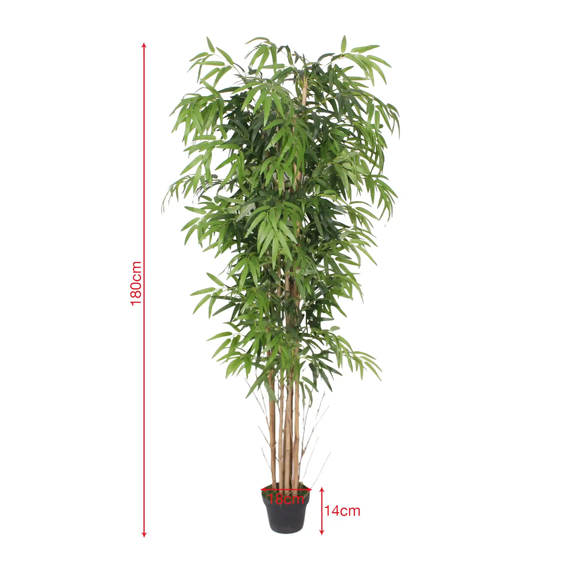 Kauda - Pianta decorativa di bambù con foglie artificiali H 180 cm - Image 5