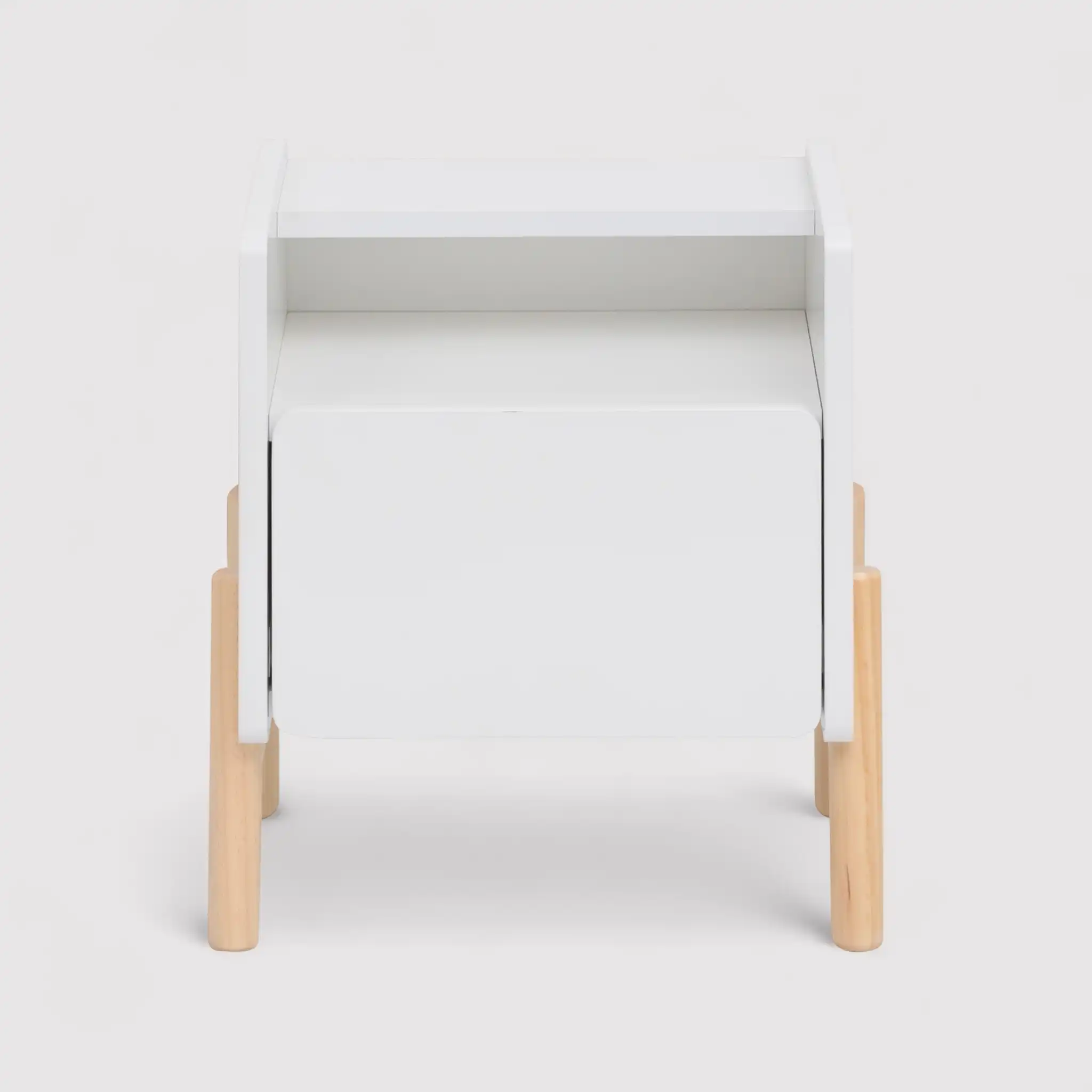 Kelen - Comodino bianco per bambini con 2 ripiani e 1 cassetto - Image 4
