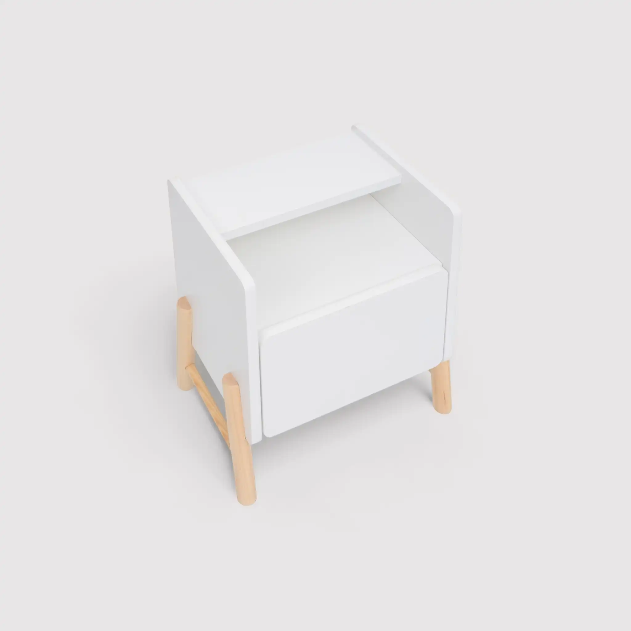Kelen - Comodino bianco per bambini con 2 ripiani e 1 cassetto - Image 5