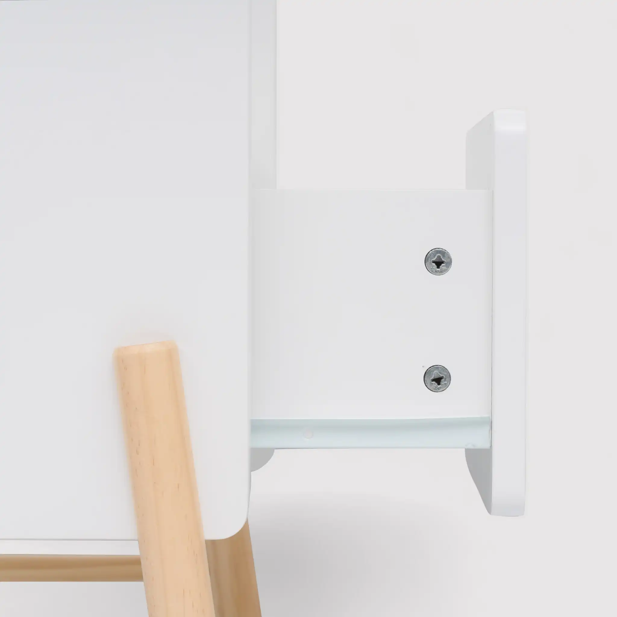 Kelen - Comodino bianco per bambini con 2 ripiani e 1 cassetto - Image 8