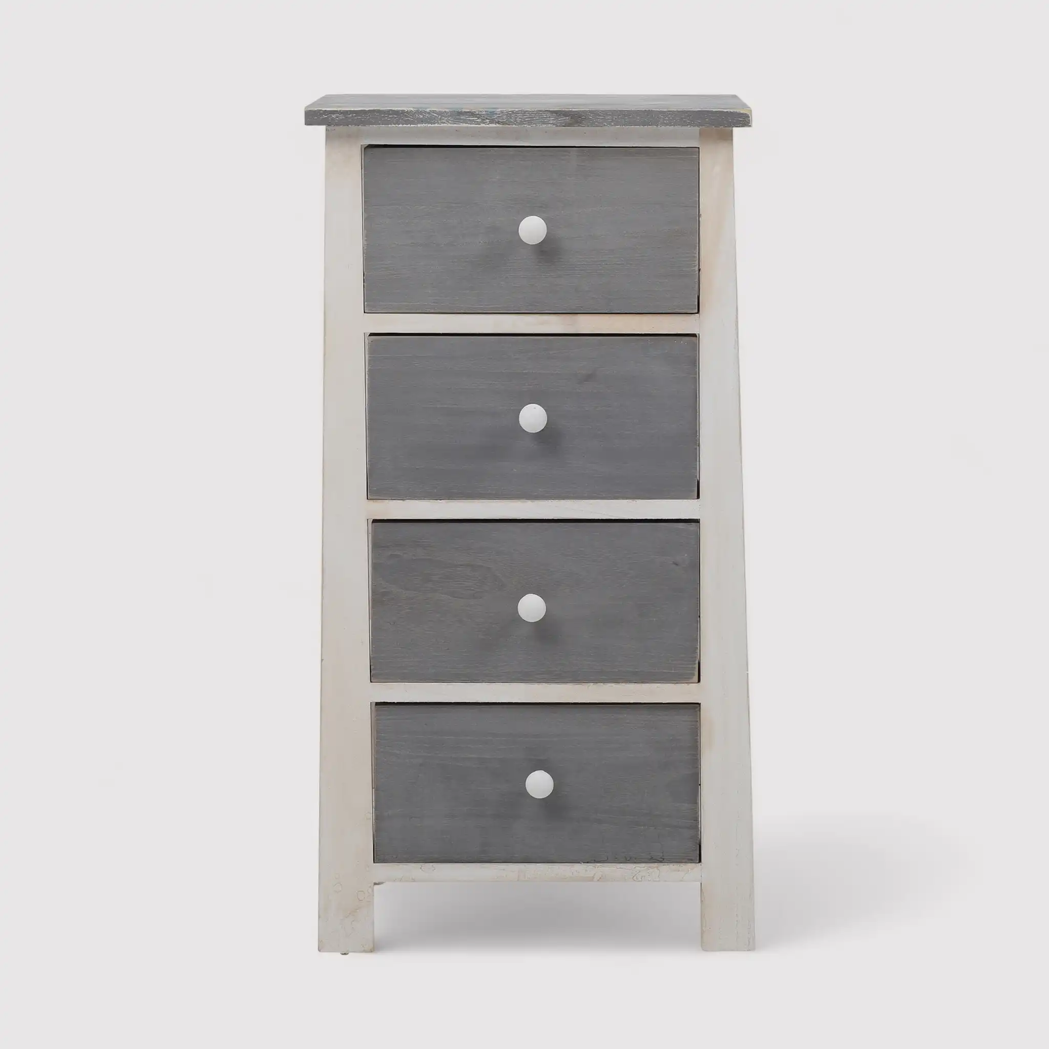 Leccio - Cassettiera in stile shabby in legno con 4 cassetti - Image 3