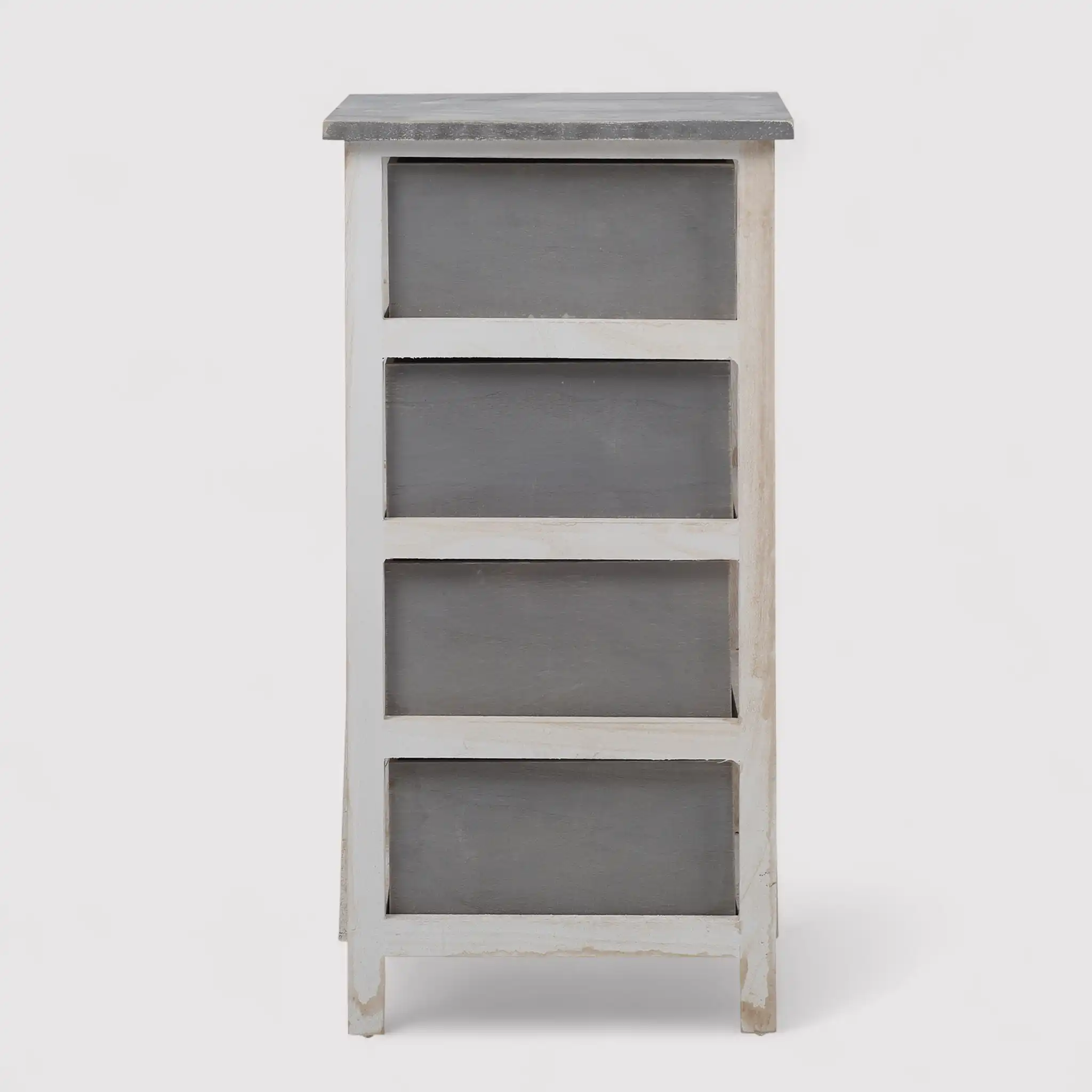 Leccio - Cassettiera in stile shabby in legno con 4 cassetti - Image 4
