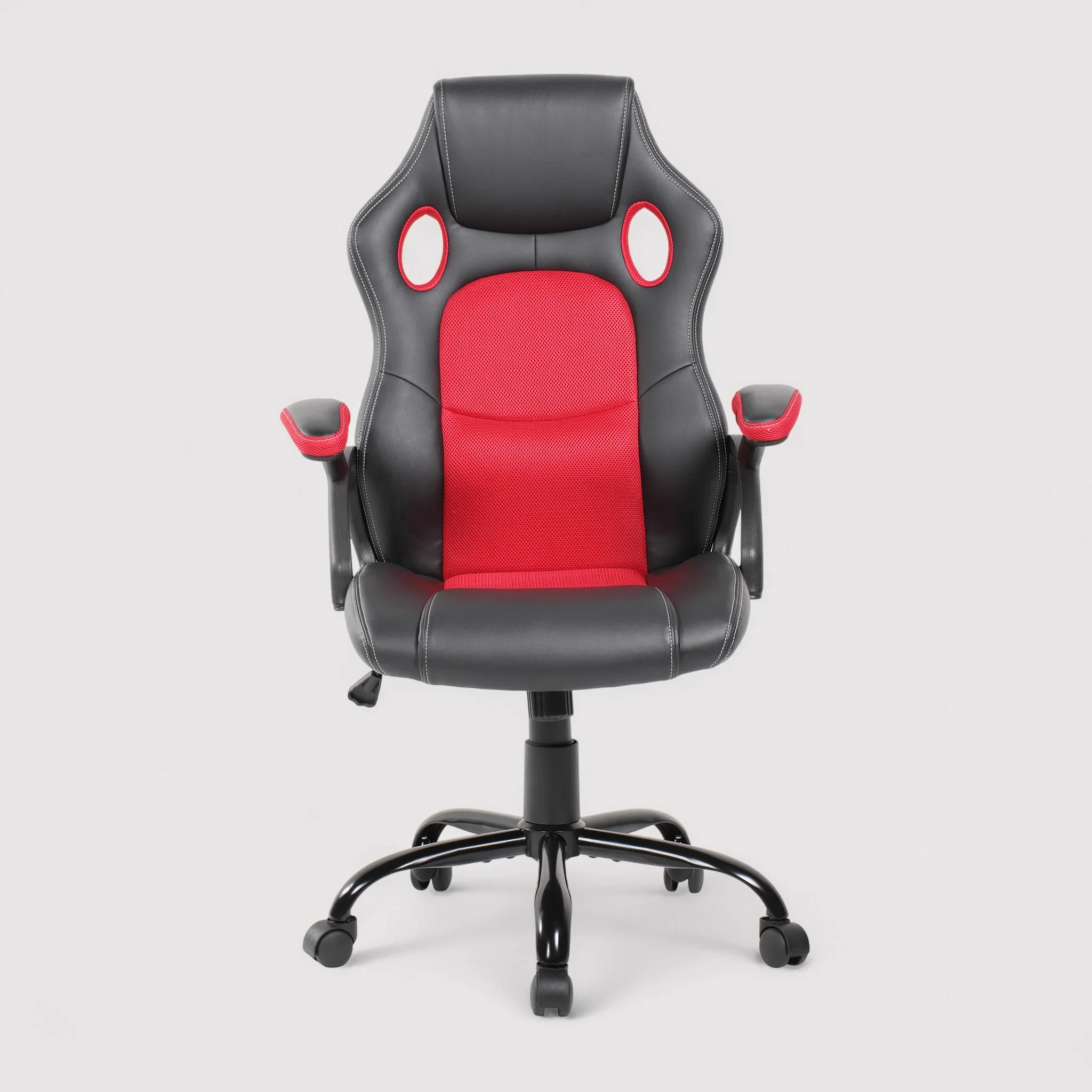 Leonotis - Poltrona da ufficio ergonomica rossa e nera - Image 3