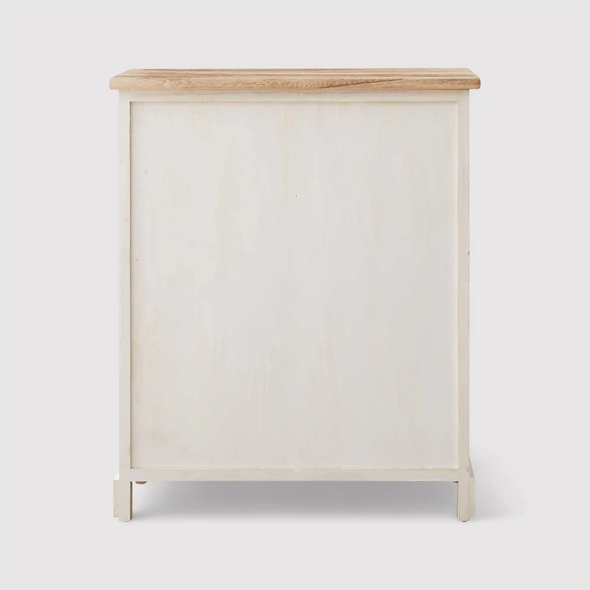 Lino - Credenza bianca con 4 cassetti e 1 anta marroni - Image 4