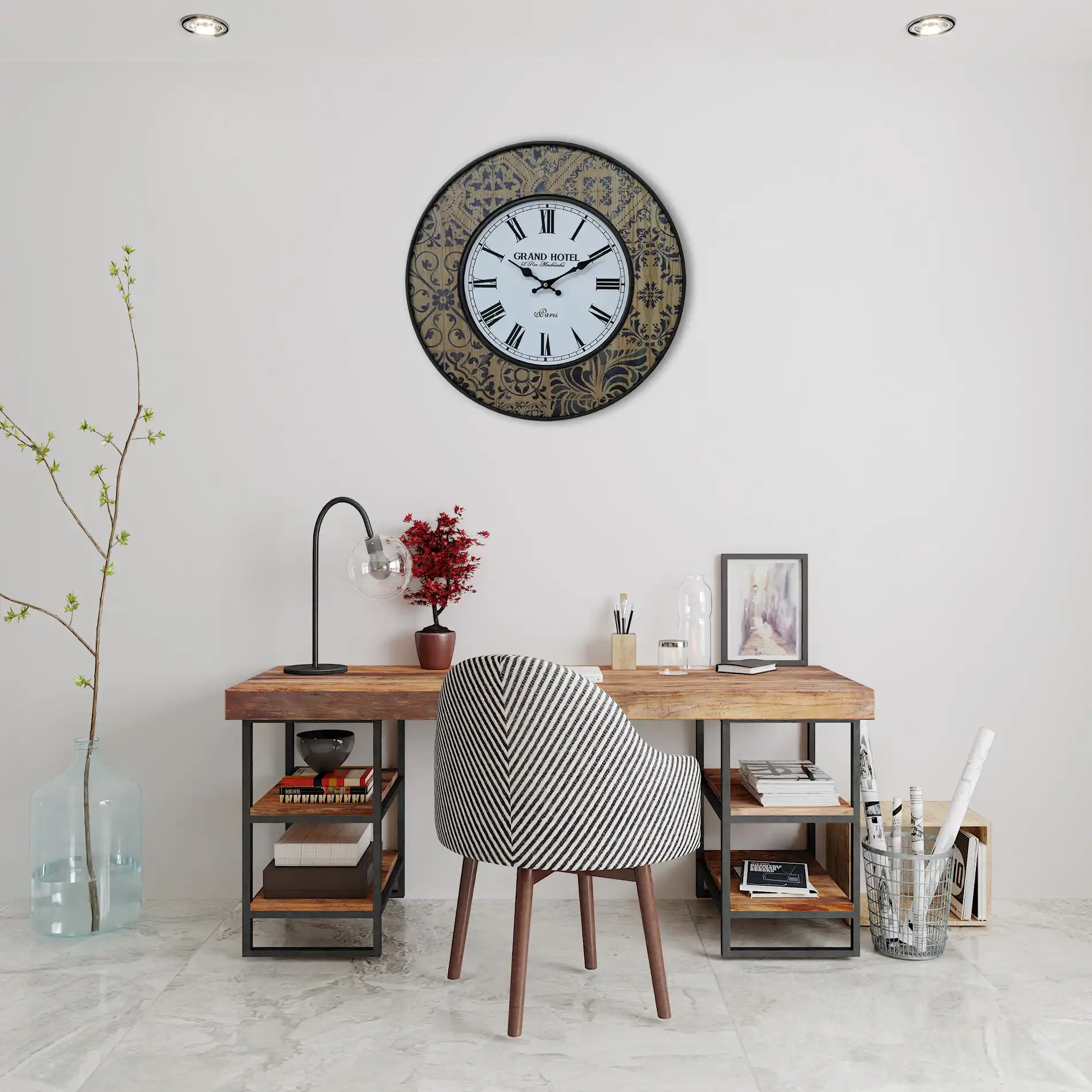 Lisianto - Orologio con decorazioni a maiolica in stile coastal - Image 2