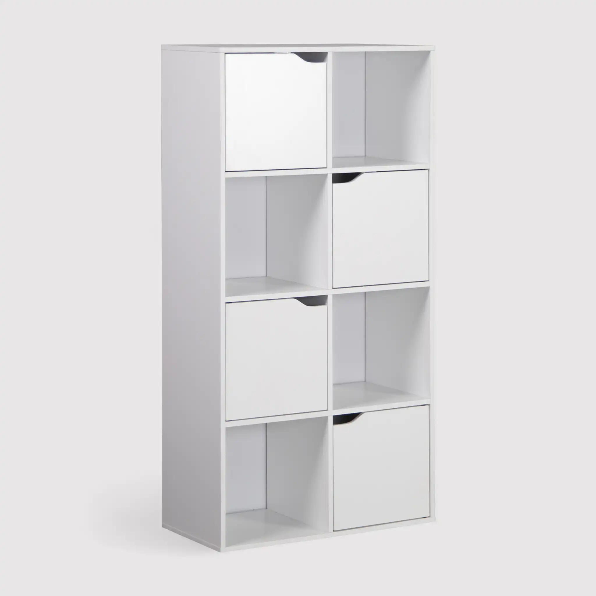 Lissan - Libreria bianca moderna con 8 scomparti