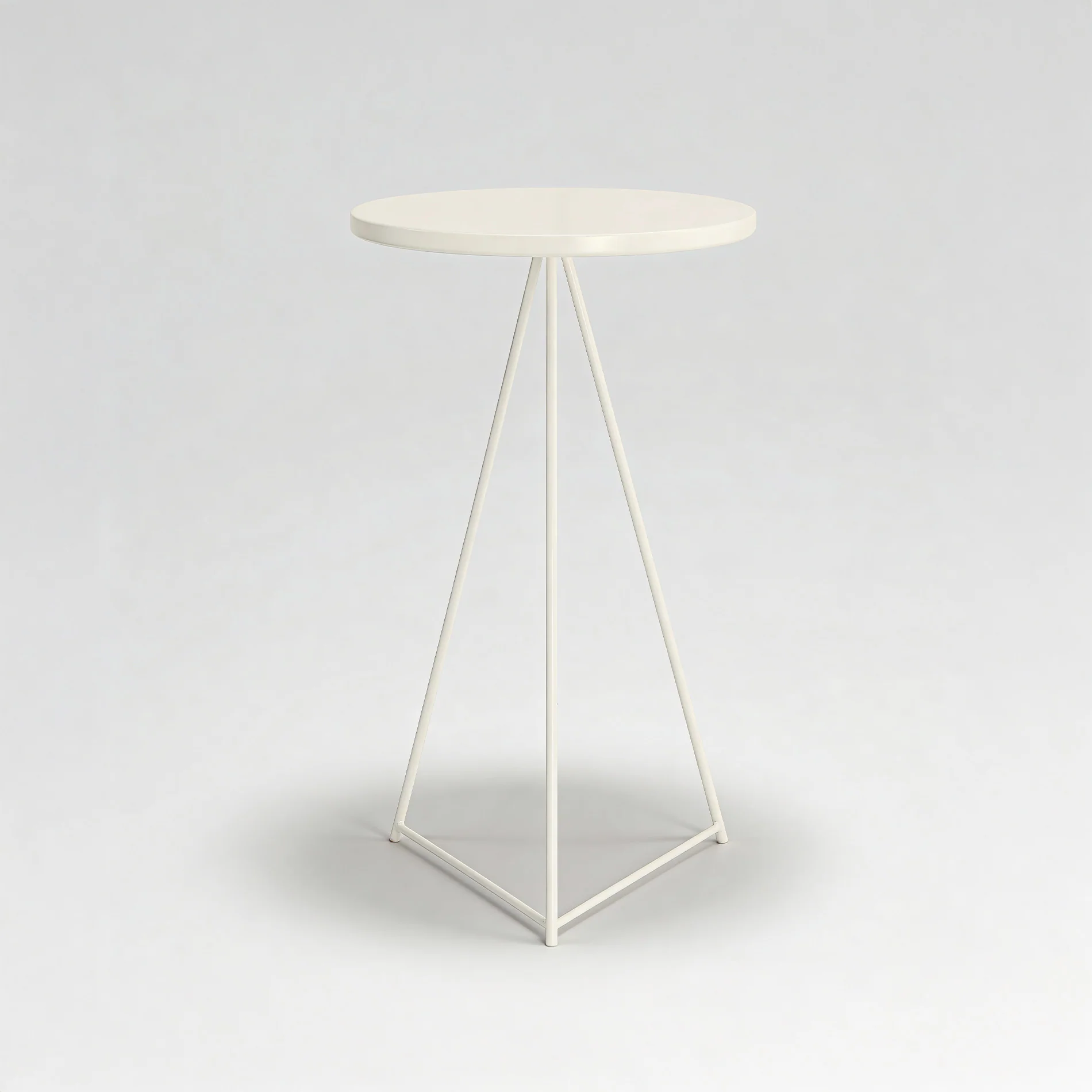 Lumea - Tavolino alto da bar color bianco crema stile moderno