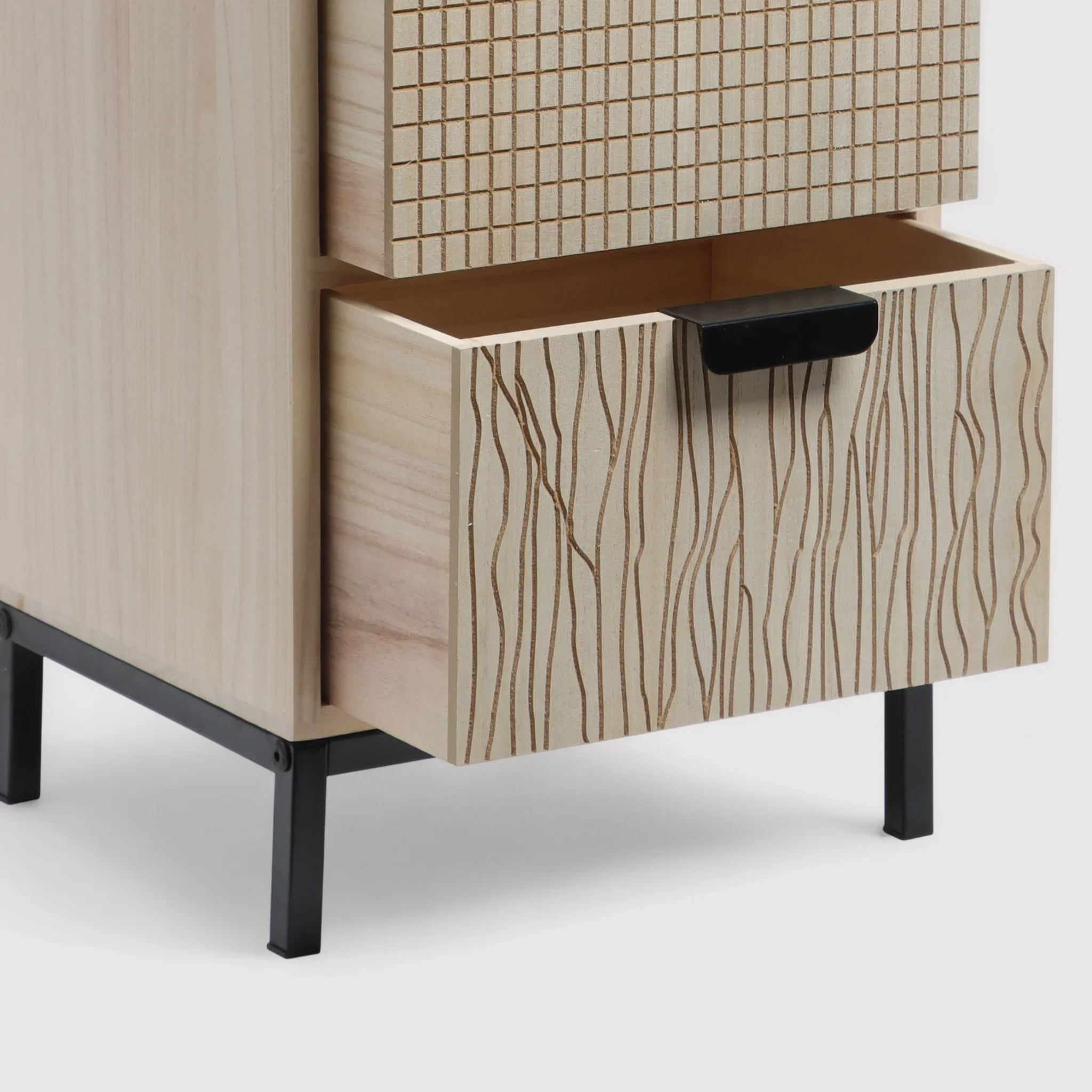 Mahlab - Cassettiera in legno e metallo con 4 cassetti incisi - Image 4