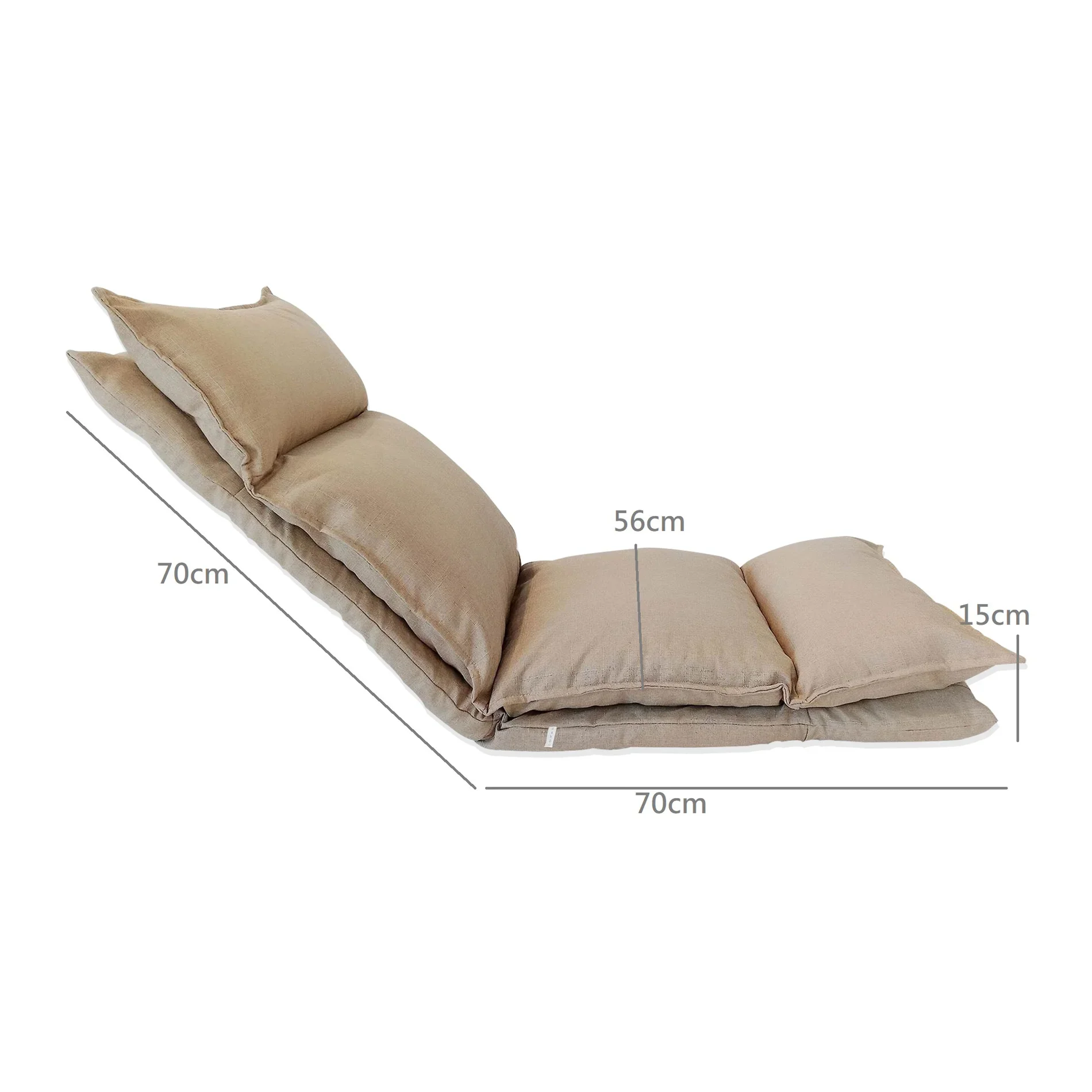 Malobe - Poltrona da meditazione imbottita e ripiegabile beige - Image 5