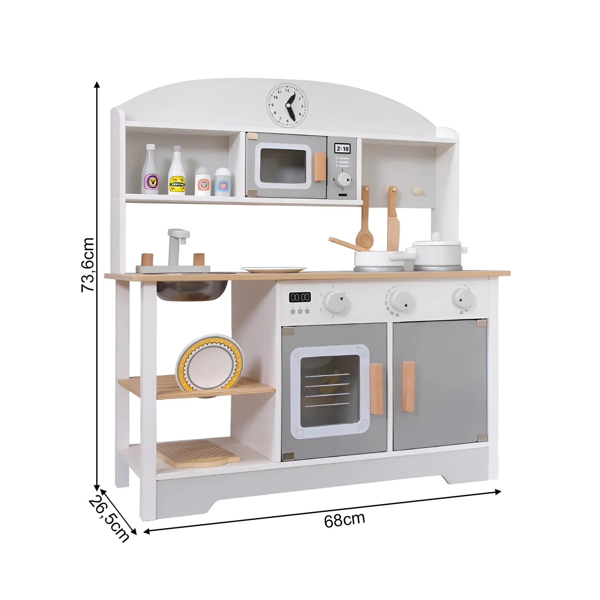 Manul - Cucina giocattolo in legno per bambini con forno e lavandino - Image 4