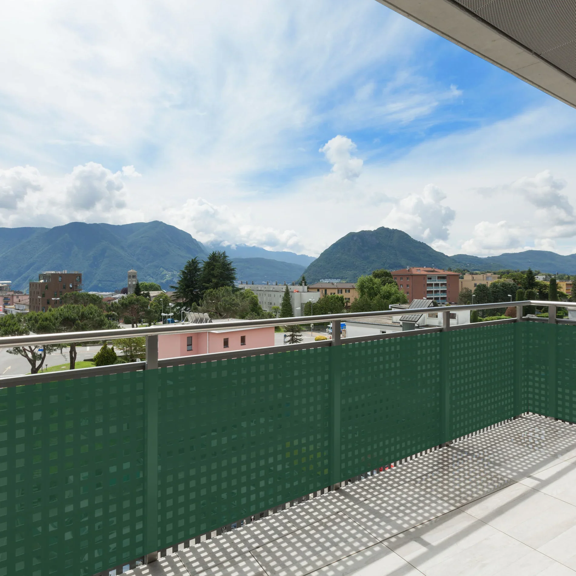 Maonia - Telo copri ringhiera per balcone verde 75x600 cm - Image 2
