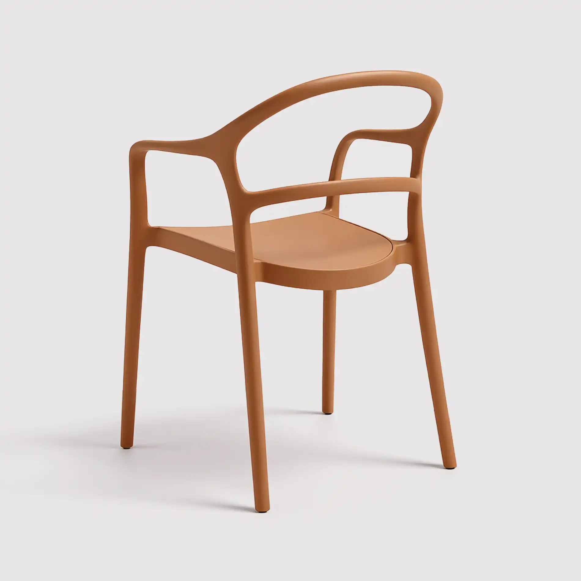 Masoor - Sedia arancione terracotta impilabili con schienale aperto - Image 5