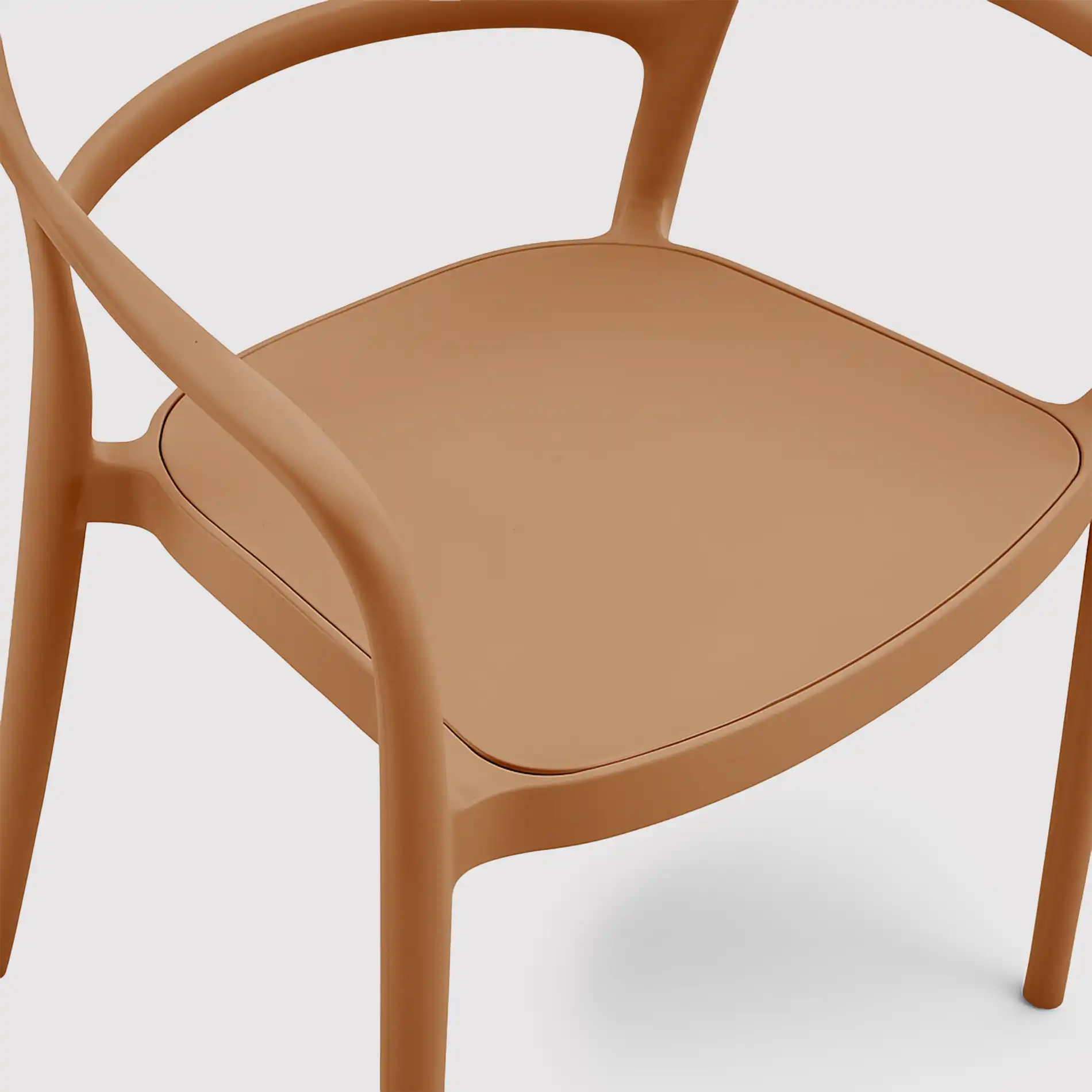 Masoor - Sedia arancione terracotta impilabili con schienale aperto - Image 7
