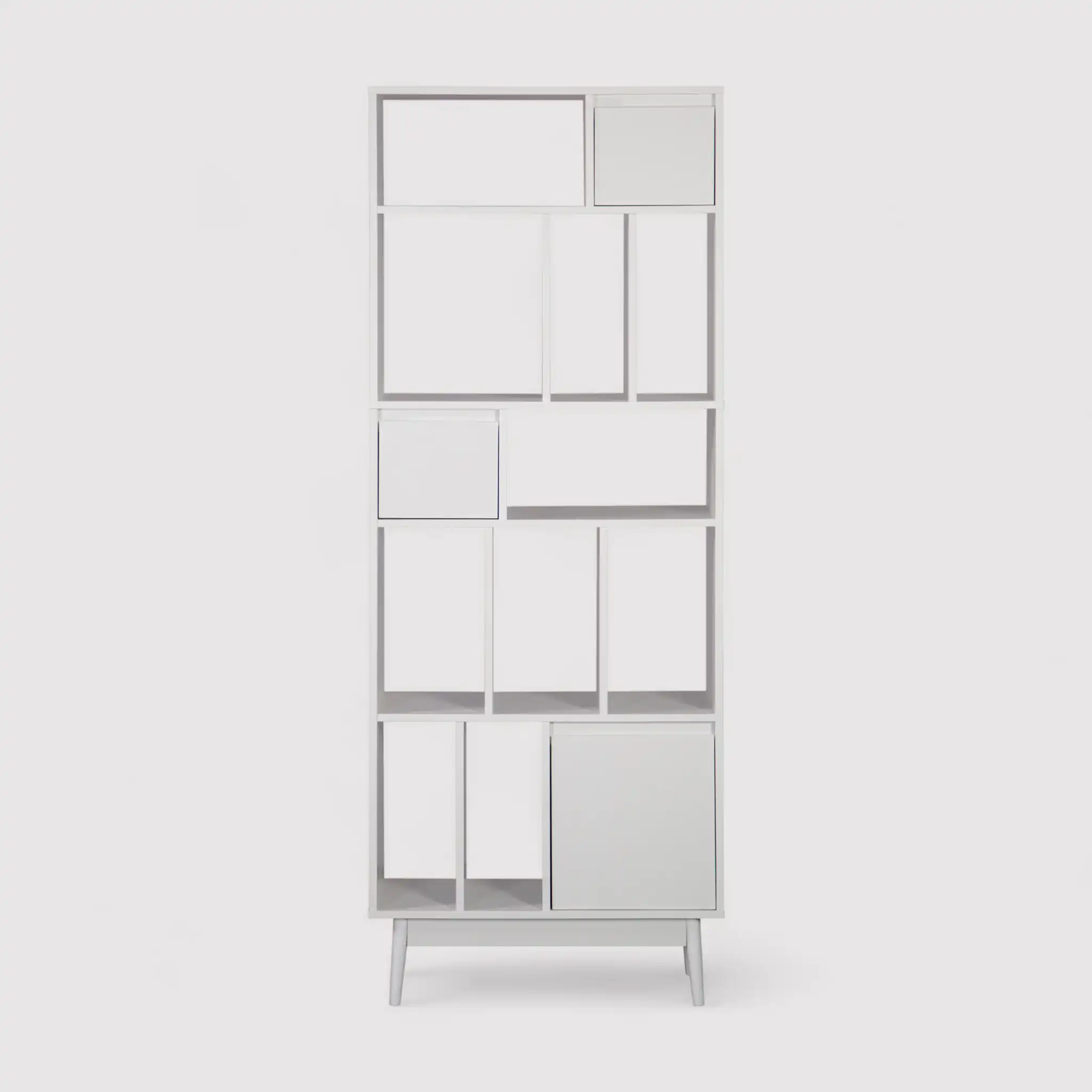 Mawar - Libreria design alta bianca con 5 ripiani e 13 vani - Image 4