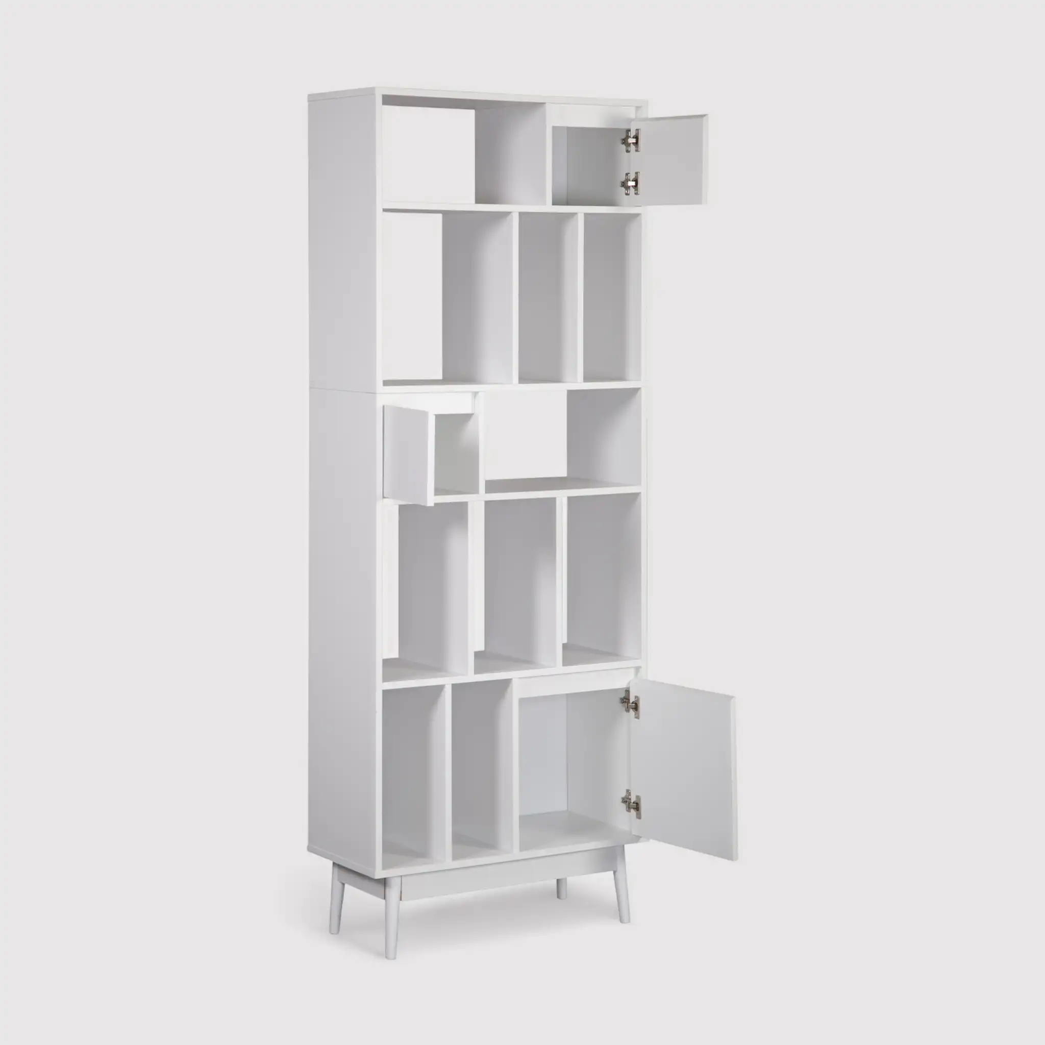 Mawar - Libreria design alta bianca con 5 ripiani e 13 vani - Image 5
