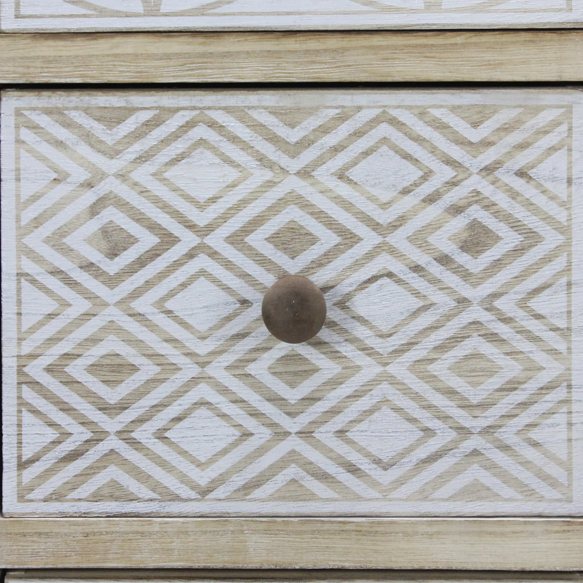 Monstera - Cassettiera bianca in legno con 4 cassetti decorati - Image 6