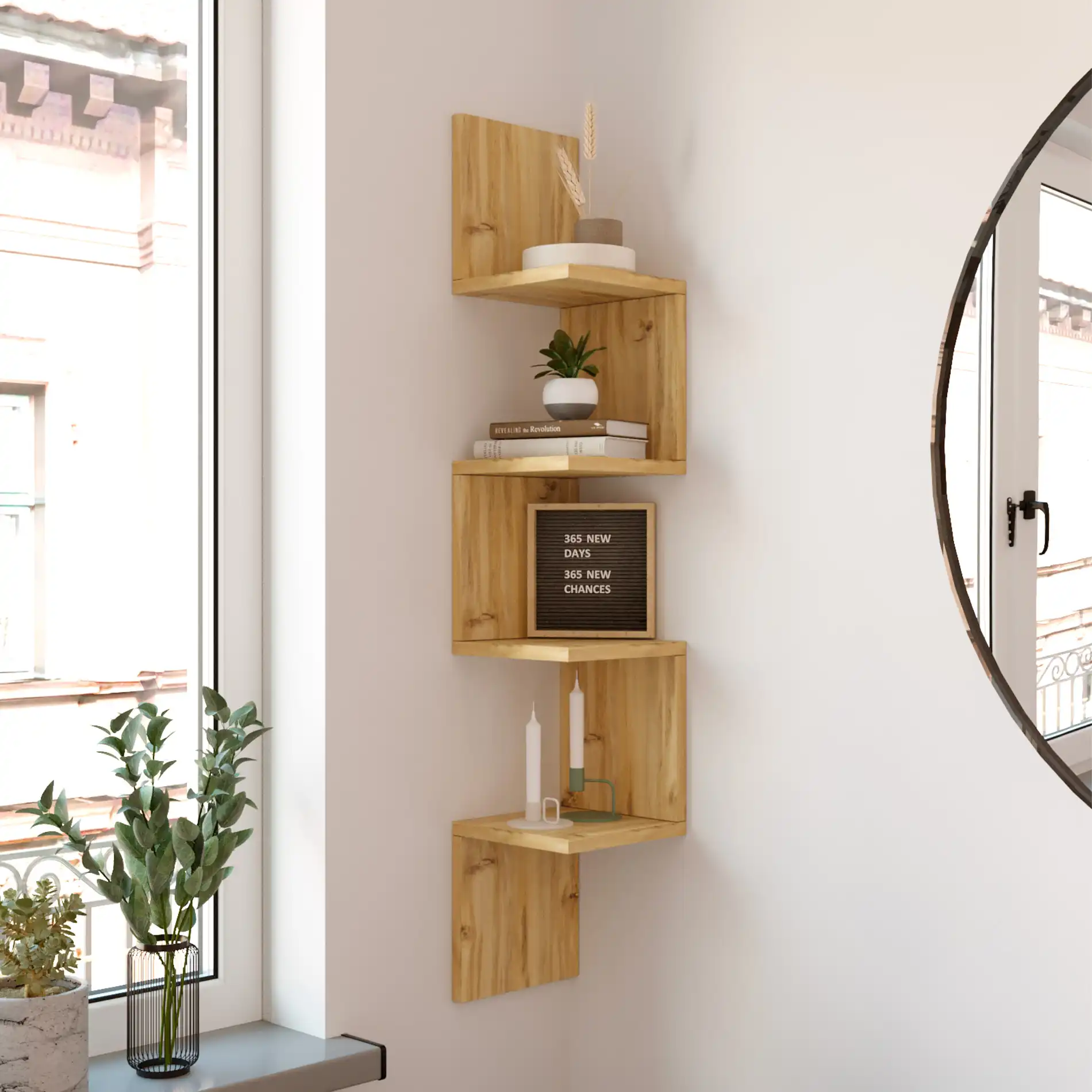 Namakin - Libreria pensile angolare con 4 ripiani - Image 2
