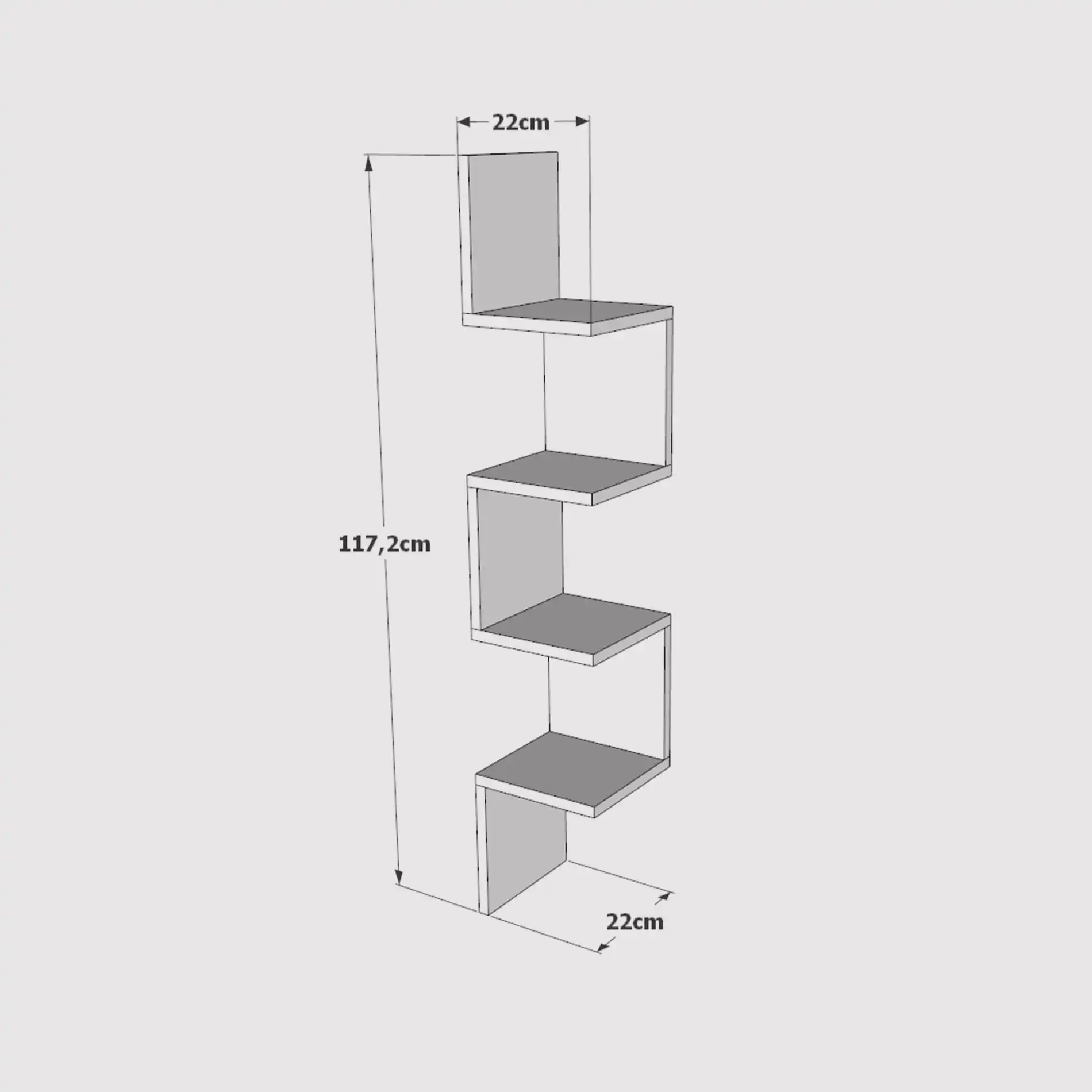 Namakin - Libreria pensile angolare con 4 ripiani - Image 3