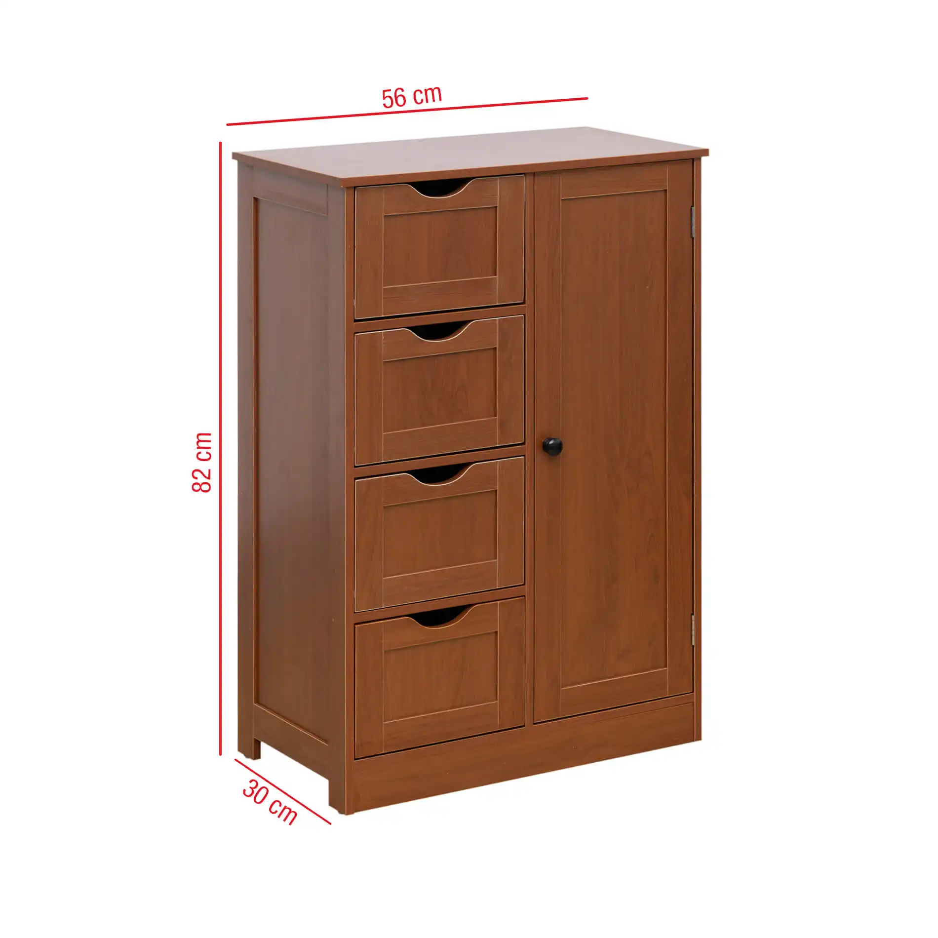 Namar - Armadietto autoportante marrone con 1 anta e 4 cassetti - Image 7