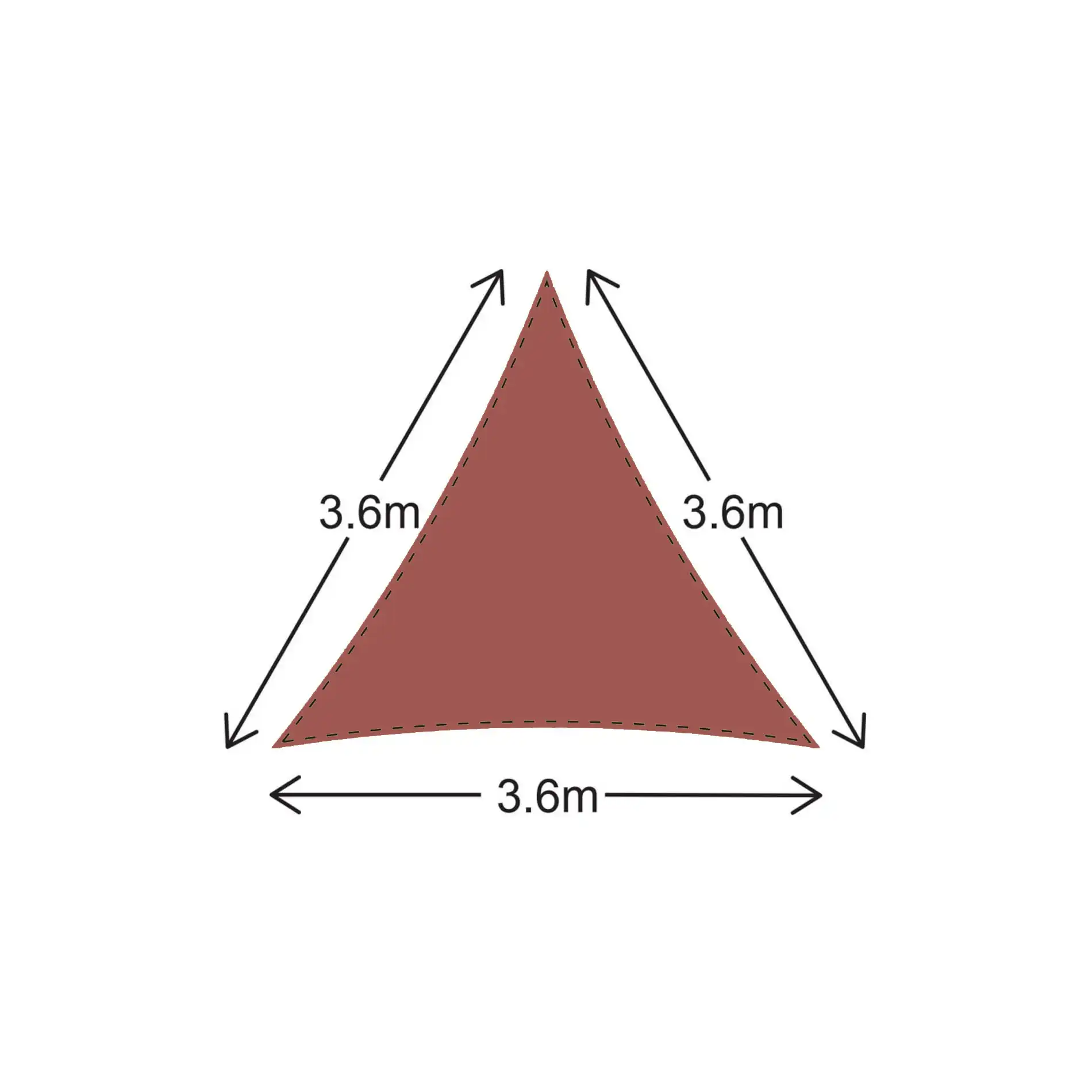 Nanten - Tenda a vela rossa impermeabile 3,6x3,6x3,6 mt - Image 5