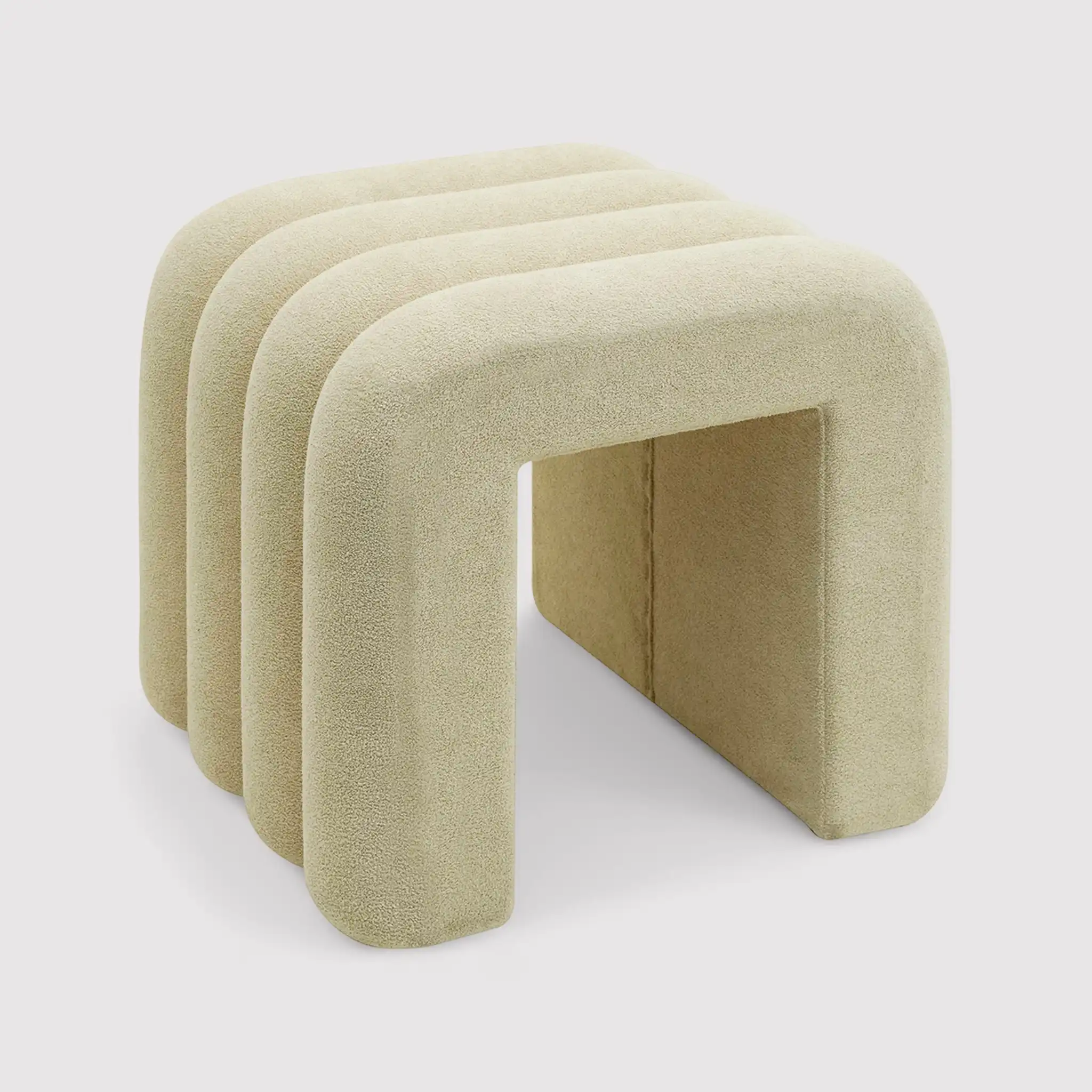 Nikau - Set 2 pouf poggiapiedi beige in stile moderno - Image 3