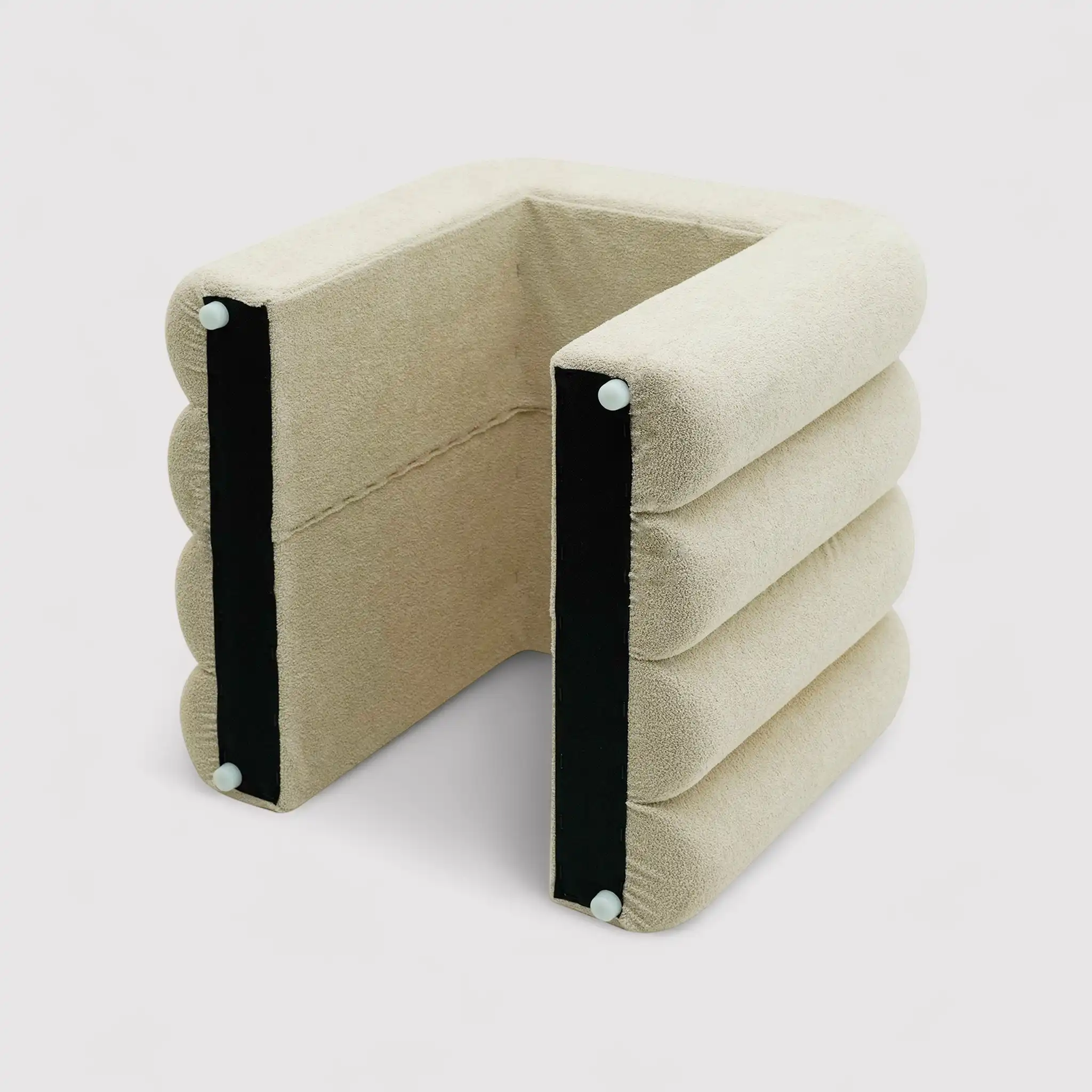 Nikau - Set 2 pouf poggiapiedi beige in stile moderno - Image 7